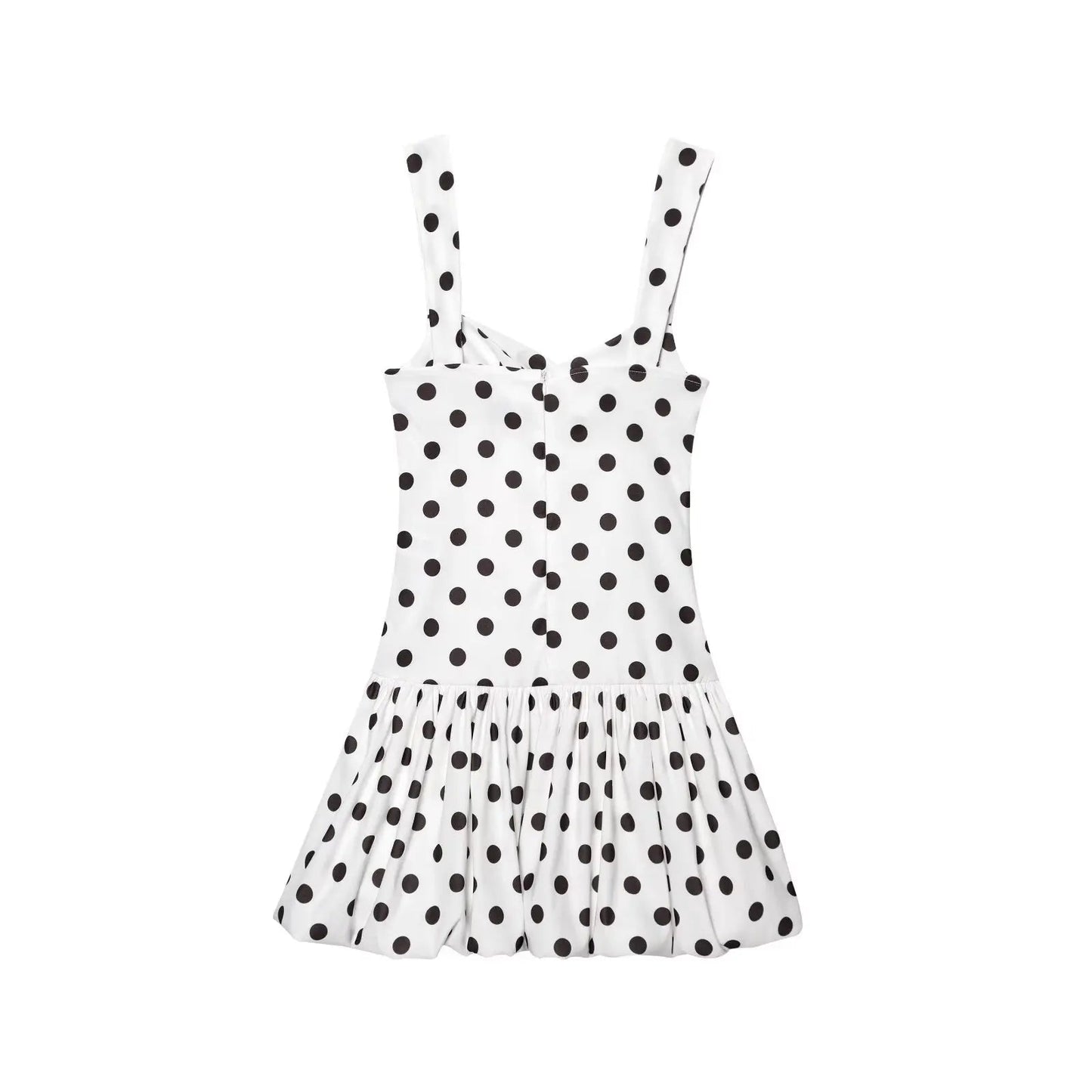 European and American style 2025 summer new sexy hot girl low-cut slim polka dot suspender dress T Styles Online
