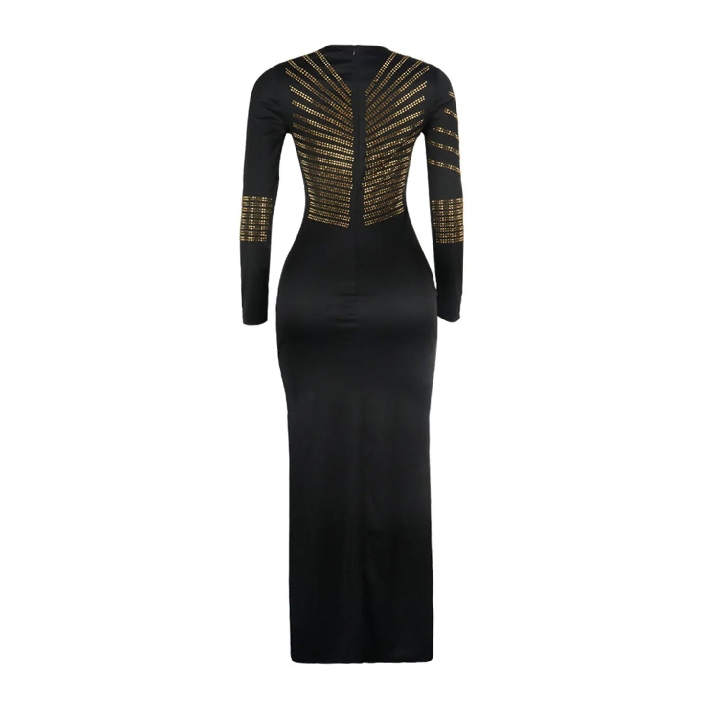 Women Evening Gowns Spring Autumn Long Sleeve Party Dress Rhinestone Glitter Floor Length Split Dress Female Sequined Maxi Dress T Styles Online
