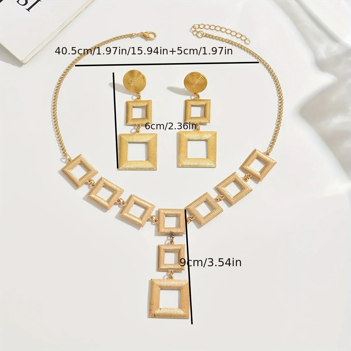 Gold Geometric Jewelry Set T Styles Online