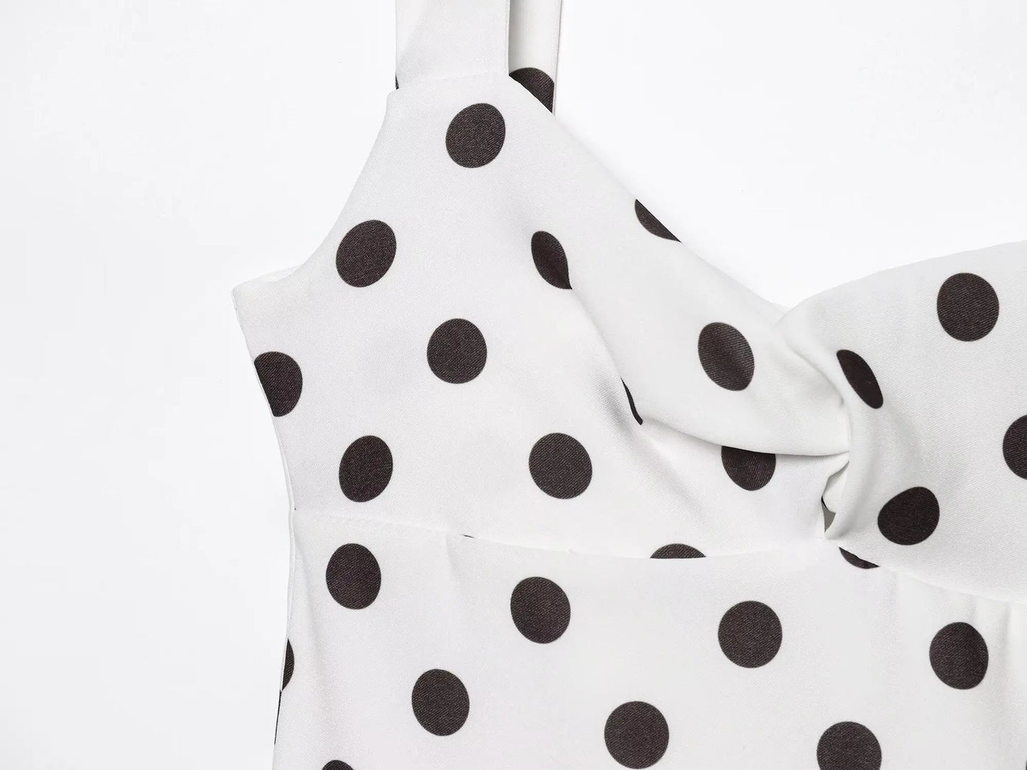 European and American style 2025 summer new sexy hot girl low-cut slim polka dot suspender dress T Styles Online