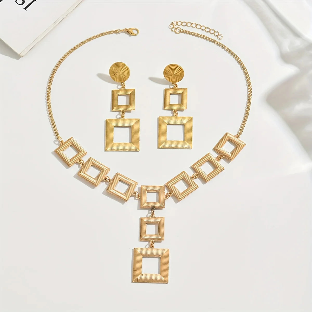 Gold Geometric Jewelry Set T Styles Online