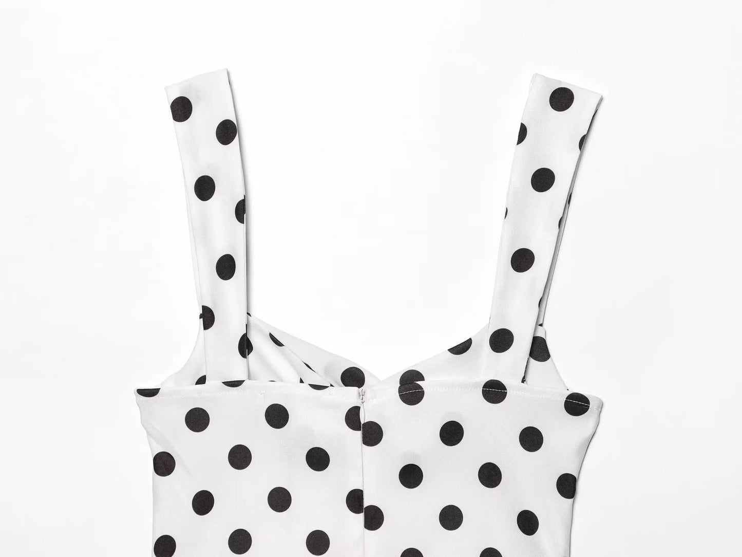 European and American style 2025 summer new sexy hot girl low-cut slim polka dot suspender dress T Styles Online