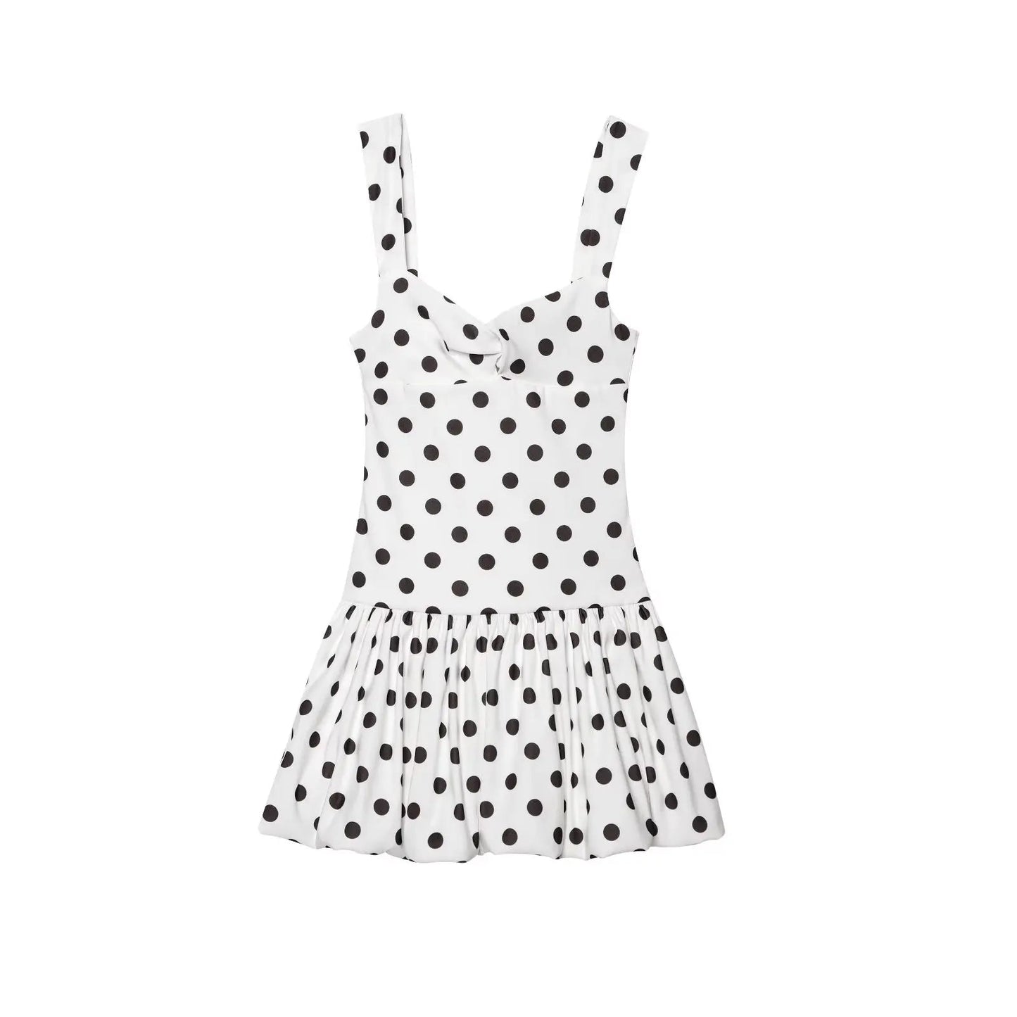 European and American style 2025 summer new sexy hot girl low-cut slim polka dot suspender dress T Styles Online