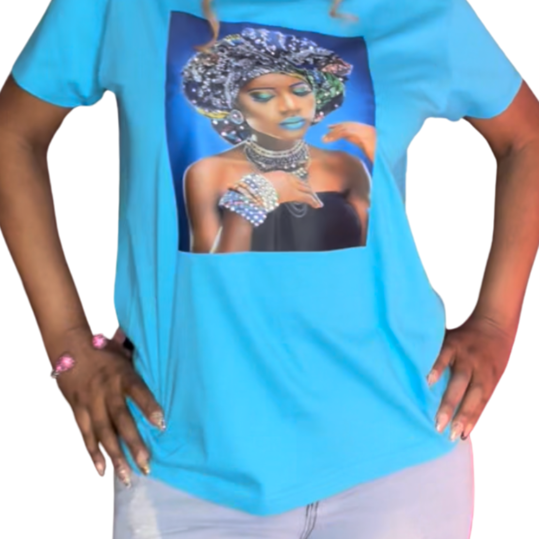 Glam Queen Tees - Light Blue T Styles Online
