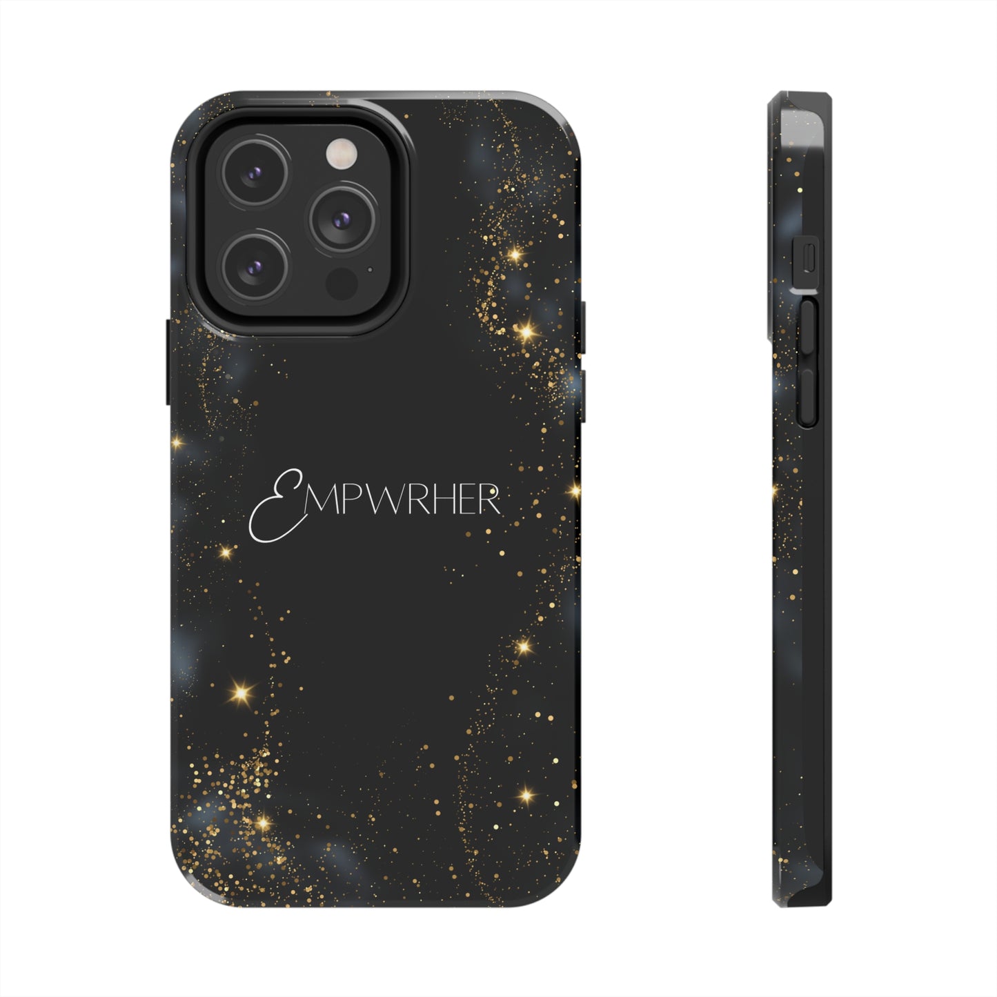 EMPWRHER Black Gold - Custom Phone Case, Impact-Resistant Polycarbonate Shell, Wireless Charging, iPhone 7, 8, X, 11, 12, 13, 14 & more. Printify