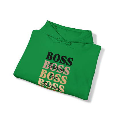 BOSS - Believing Over Stressing - Unisex Style Heavy Blend™ Women's Hooded Sweatshirt - Empowered, Inspirational, Faith Based Hoodies Printify