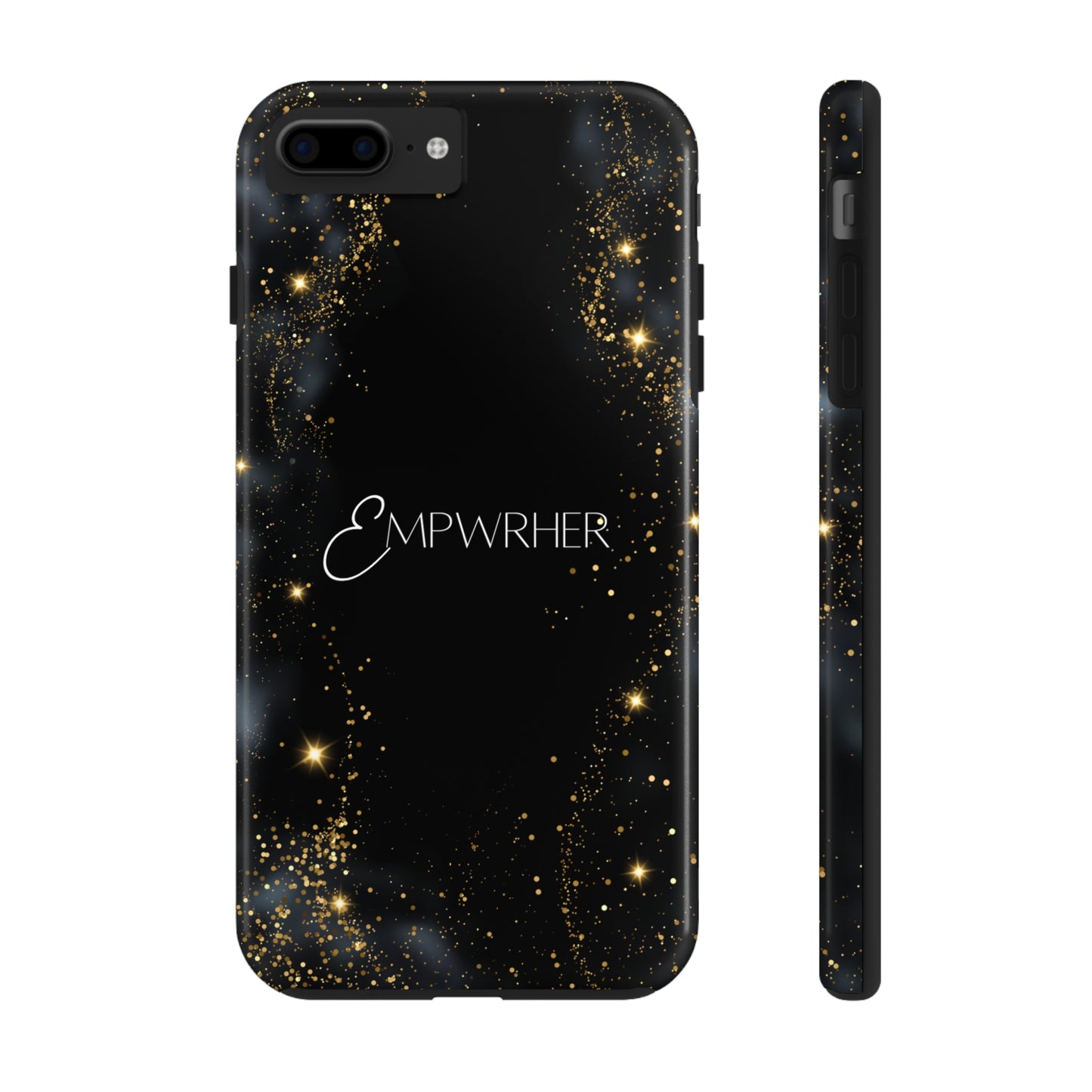 EMPWRHER Black Gold - Custom Phone Case, Impact-Resistant Polycarbonate Shell, Wireless Charging, iPhone 7, 8, X, 11, 12, 13, 14 & more. Printify