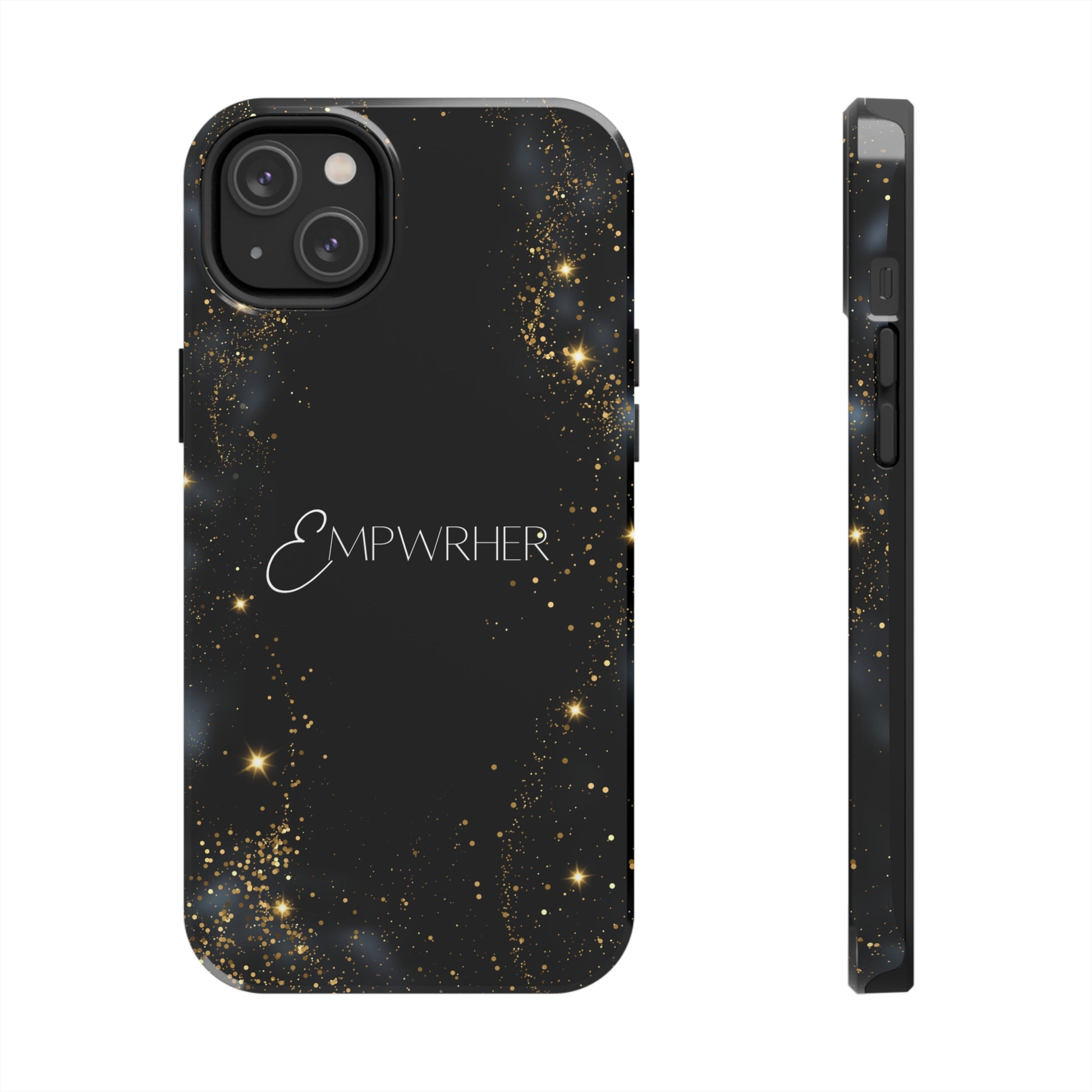 EMPWRHER Black Gold - Custom Phone Case, Impact-Resistant Polycarbonate Shell, Wireless Charging, iPhone 7, 8, X, 11, 12, 13, 14 & more. Printify