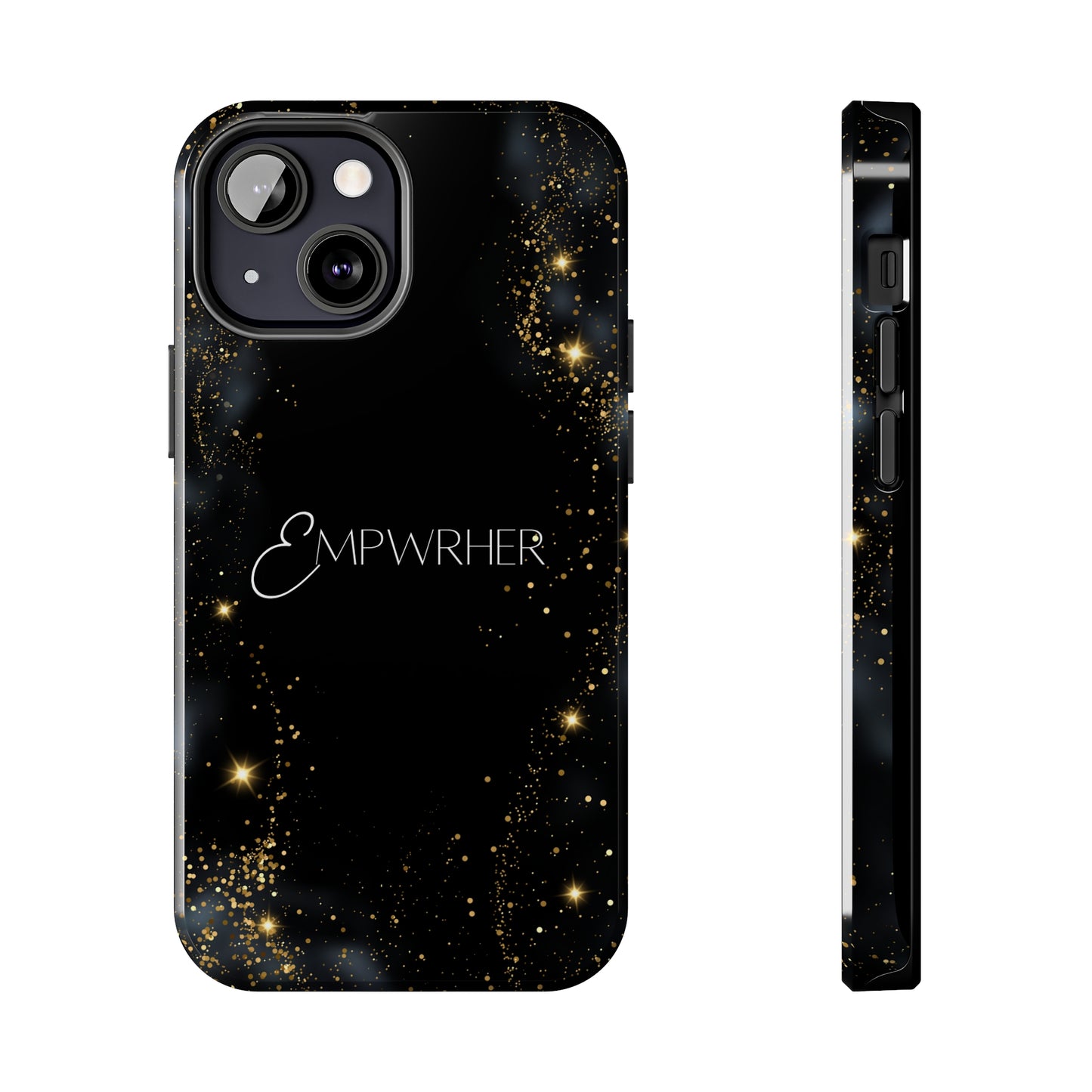 EMPWRHER Black Gold - Custom Phone Case, Impact-Resistant Polycarbonate Shell, Wireless Charging, iPhone 7, 8, X, 11, 12, 13, 14 & more. Printify