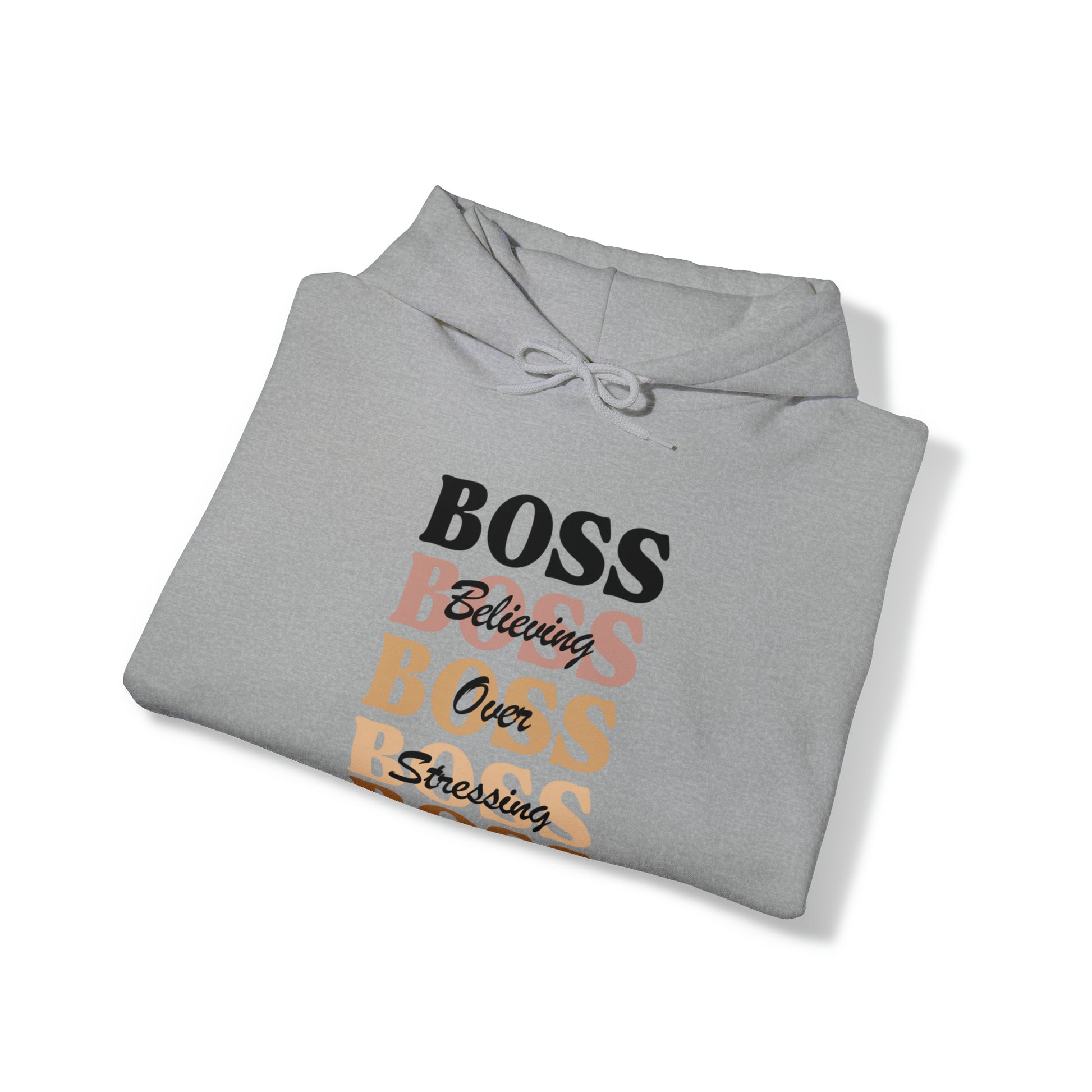 BOSS - Believing Over Stressing - Unisex Style Heavy Blend™ Women's Hooded Sweatshirt - Empowered, Inspirational, Faith Based Hoodies Printify