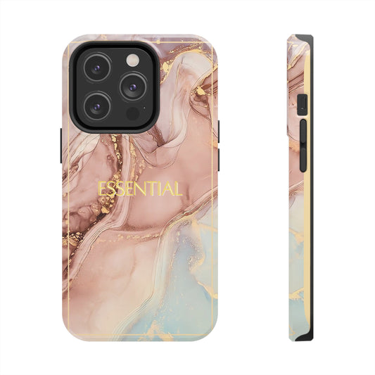 Essential -Custom Phone Case, Pink Blue Gold, Impact-Resistant Polycarbonate Shell, Wireless Charging, iPhone 7, 8, X, 11, 12, 13, 14 & more Printify