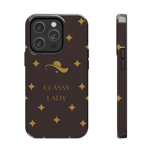 Classy Lady - Custom Phone Case,  Impact-Resistant Polycarbonate Shell, Wireless Charging, iPhone 7, 8, X, 11, 12, 13, 14 & more. Printify