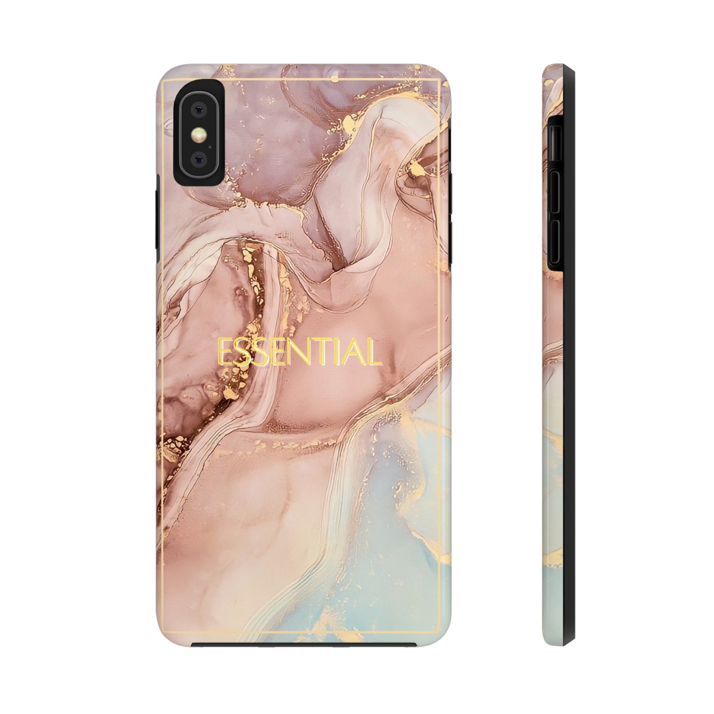 Essential -Custom Phone Case, Pink Blue Gold, Impact-Resistant Polycarbonate Shell, Wireless Charging, iPhone 7, 8, X, 11, 12, 13, 14 & more Printify