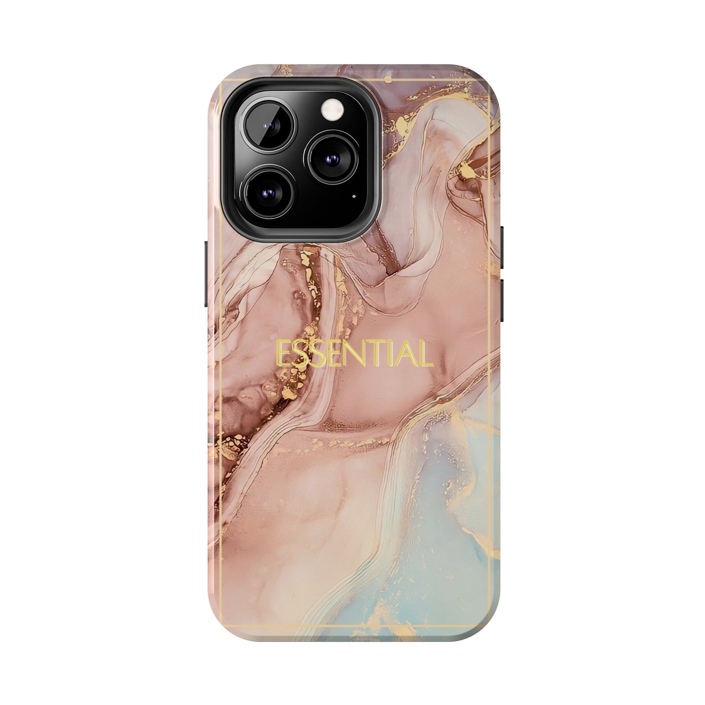 Essential -Custom Phone Case, Pink Blue Gold, Impact-Resistant Polycarbonate Shell, Wireless Charging, iPhone 7, 8, X, 11, 12, 13, 14 & more Printify