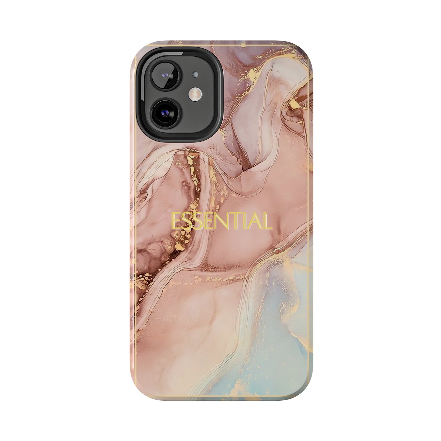 Essential -Custom Phone Case, Pink Blue Gold, Impact-Resistant Polycarbonate Shell, Wireless Charging, iPhone 7, 8, X, 11, 12, 13, 14 & more Printify