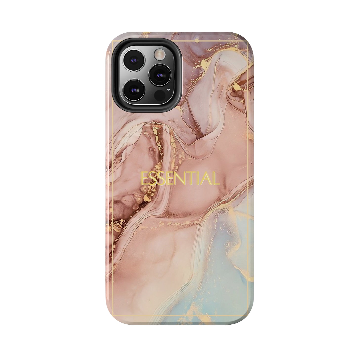 Essential -Custom Phone Case, Pink Blue Gold, Impact-Resistant Polycarbonate Shell, Wireless Charging, iPhone 7, 8, X, 11, 12, 13, 14 & more Printify