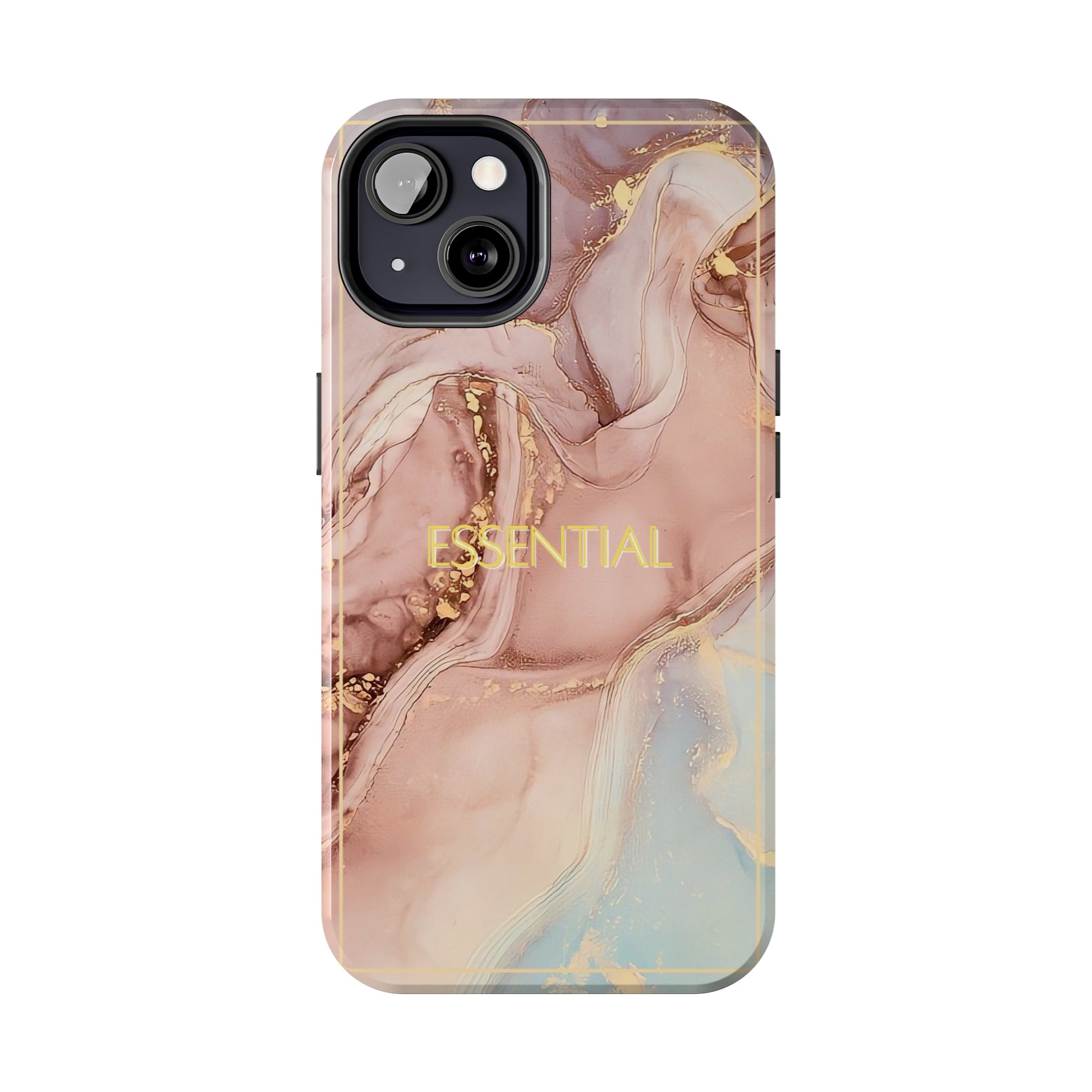 Essential -Custom Phone Case, Pink Blue Gold, Impact-Resistant Polycarbonate Shell, Wireless Charging, iPhone 7, 8, X, 11, 12, 13, 14 & more Printify