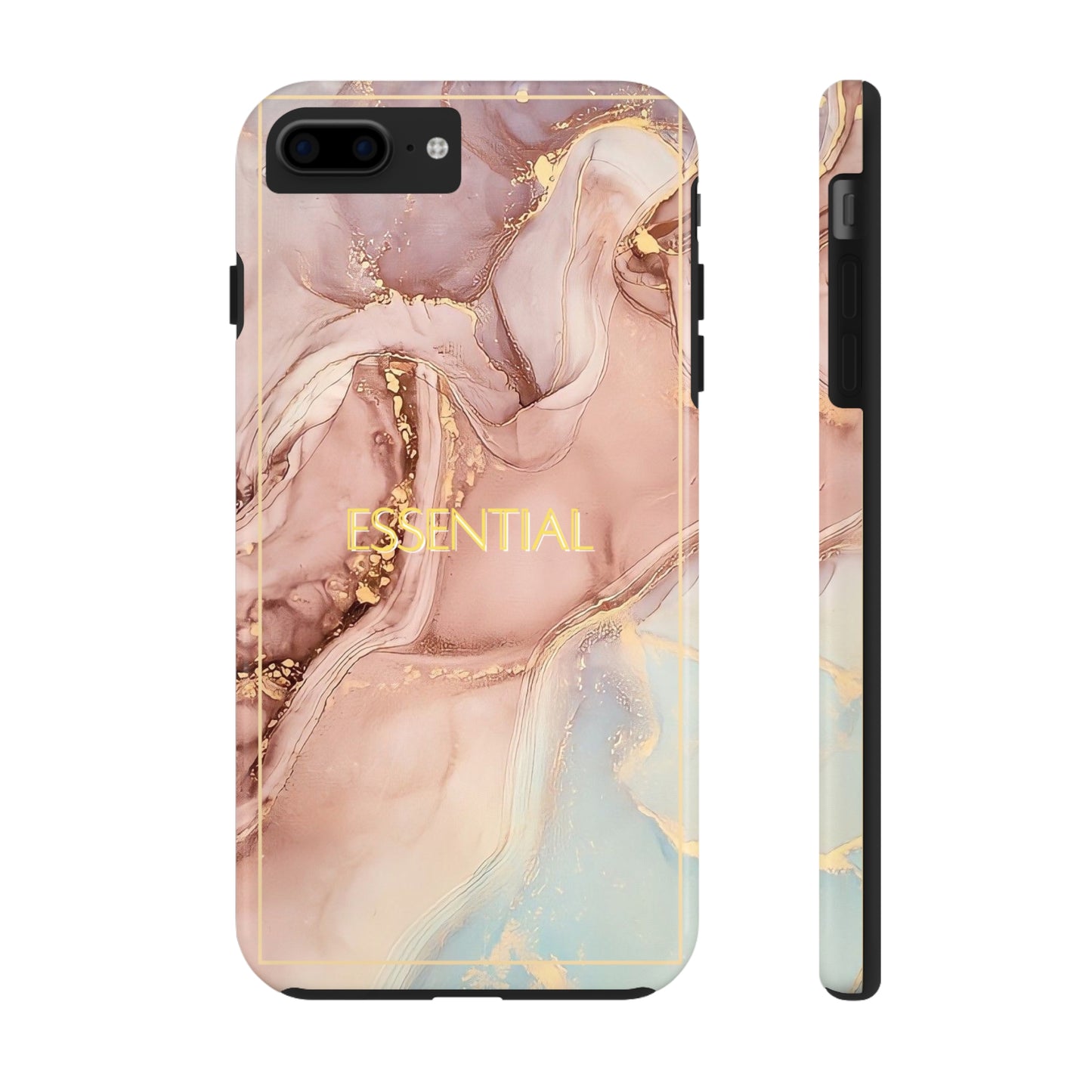 Essential -Custom Phone Case, Pink Blue Gold, Impact-Resistant Polycarbonate Shell, Wireless Charging, iPhone 7, 8, X, 11, 12, 13, 14 & more Printify