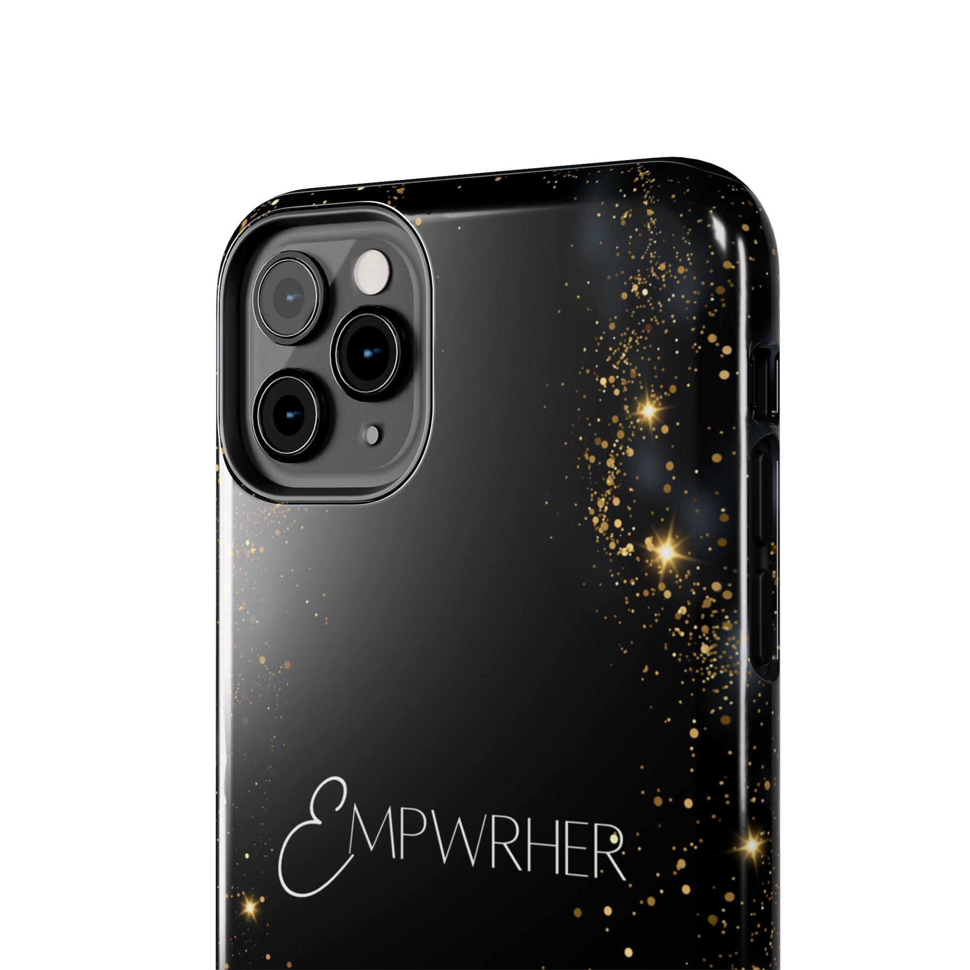 EMPWRHER Black Gold - Custom Phone Case, Impact-Resistant Polycarbonate Shell, Wireless Charging, iPhone 7, 8, X, 11, 12, 13, 14 & more. Printify