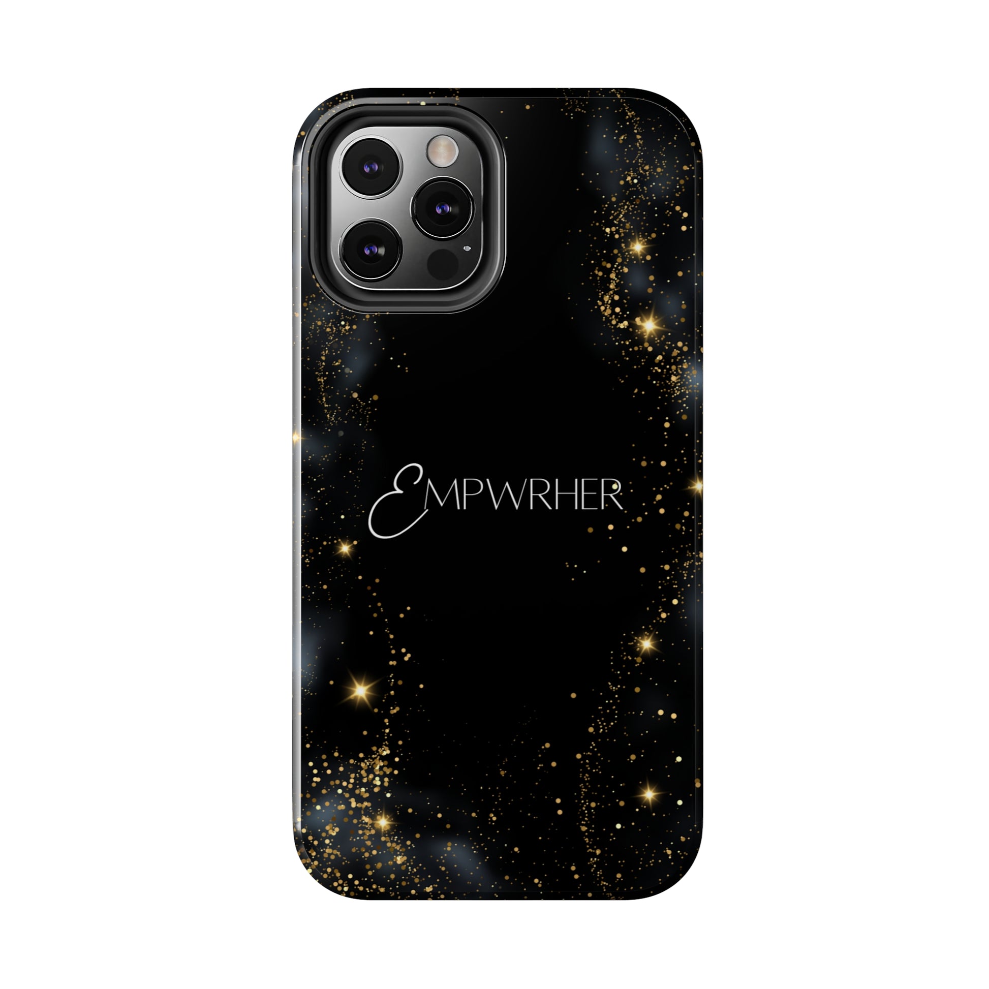 EMPWRHER Black Gold - Custom Phone Case, Impact-Resistant Polycarbonate Shell, Wireless Charging, iPhone 7, 8, X, 11, 12, 13, 14 & more. Printify