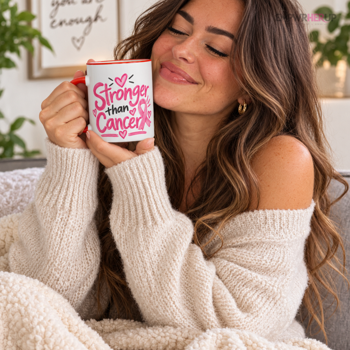 Breast Cancer Awareness Mug, Stronger Than Cancer Coffee Mug, Pink Ribbon Mug, Cancer Survivor Gift, Chemo Care Gift for Women Printify