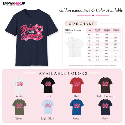 Breast Cancer Survivor Shirt, Pink Ribbon Heart T-Shirt, Cancer Free Gift, Remission Celebration Tee, Survivor Team Matching Shirts Printify