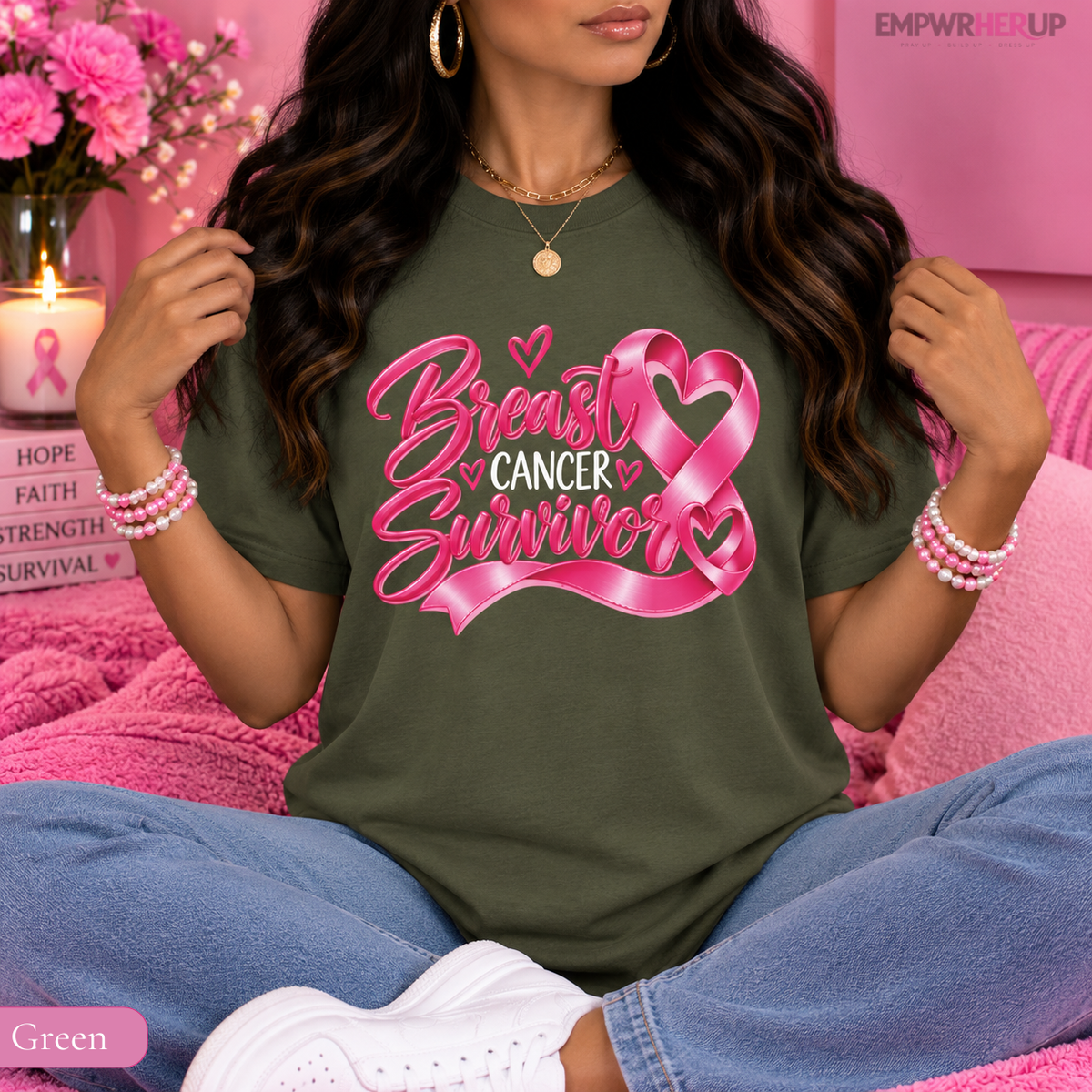 Breast Cancer Survivor Shirt, Pink Ribbon Heart T-Shirt, Cancer Free Gift, Remission Celebration Tee, Survivor Team Matching Shirts Printify