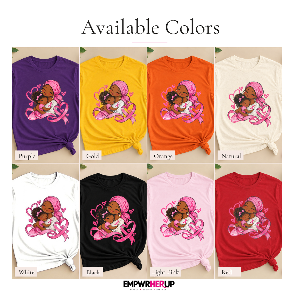 Breast Cancer Mom and Daughter Shirt, Pink Ribbon Awareness Tee, Mother Daughter Hug T-Shirt, Cancer Survivor Mom Gift, Breast Cancer Month Printify