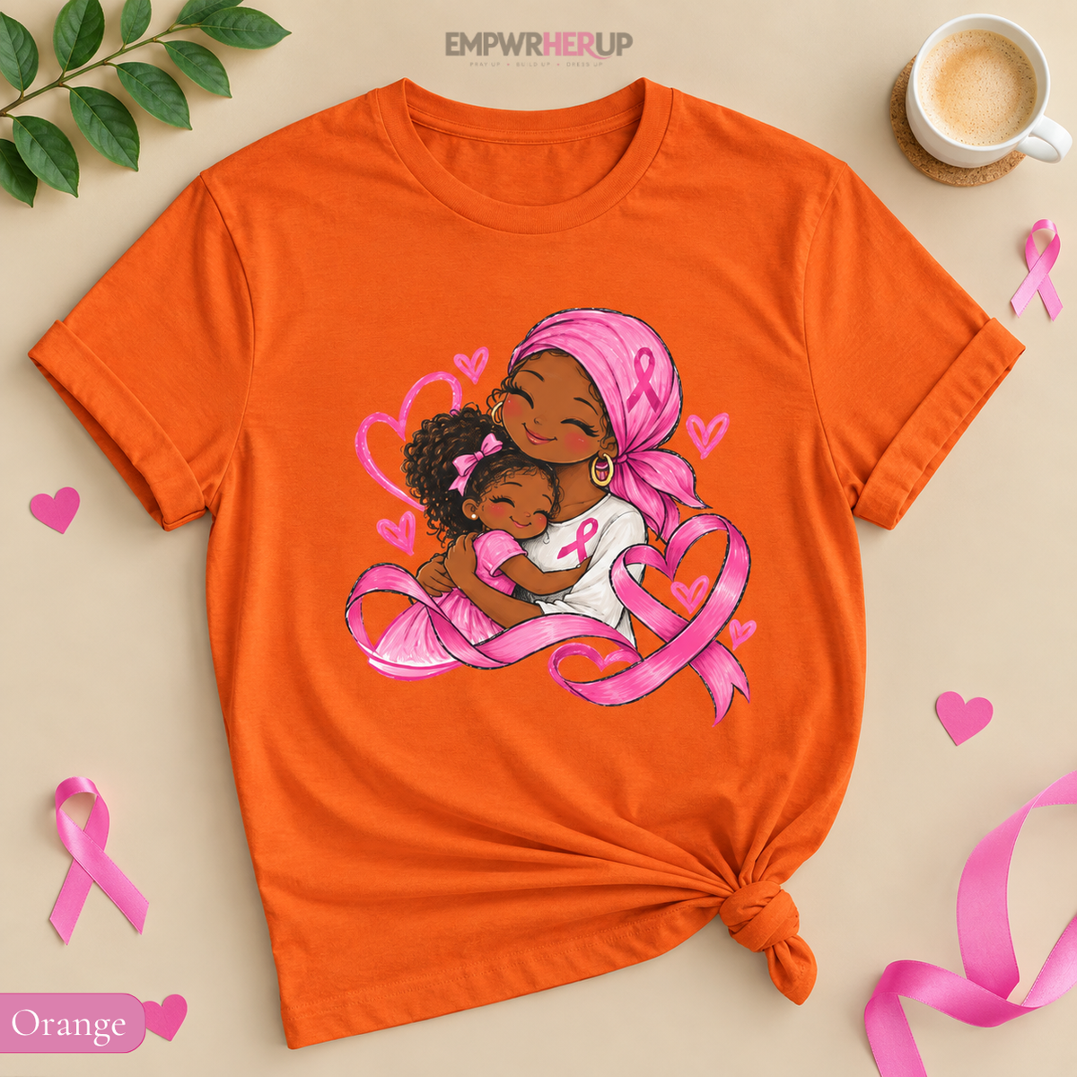 Breast Cancer Mom and Daughter Shirt, Pink Ribbon Awareness Tee, Mother Daughter Hug T-Shirt, Cancer Survivor Mom Gift, Breast Cancer Month Printify