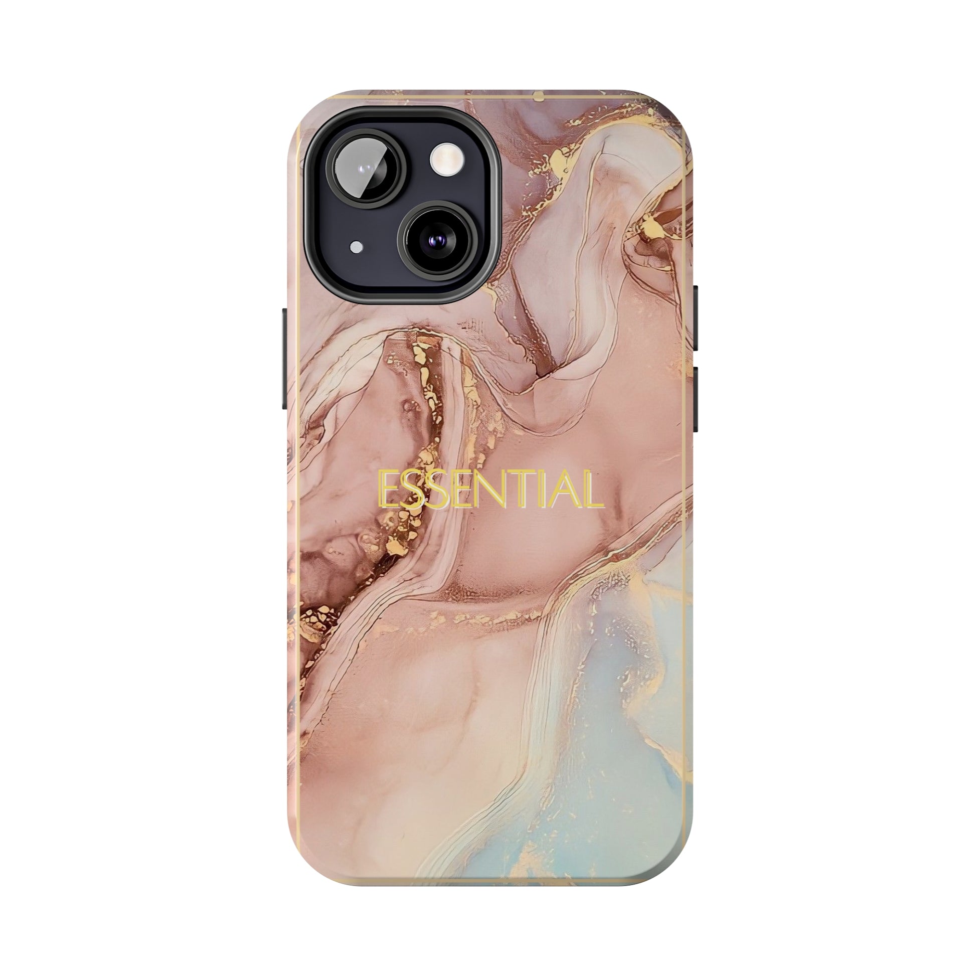 Essential -Custom Phone Case, Pink Blue Gold, Impact-Resistant Polycarbonate Shell, Wireless Charging, iPhone 7, 8, X, 11, 12, 13, 14 & more Printify