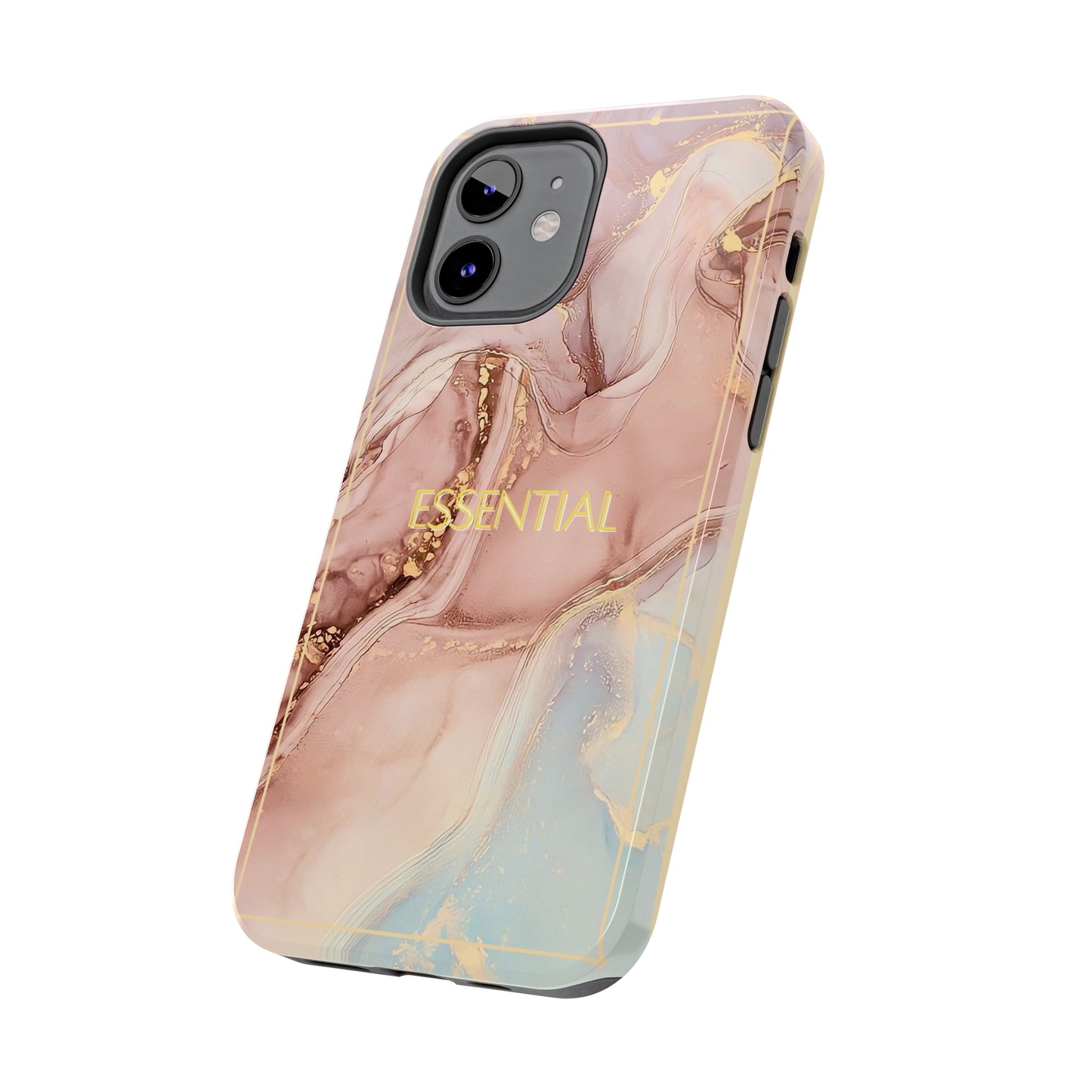 Essential -Custom Phone Case, Pink Blue Gold, Impact-Resistant Polycarbonate Shell, Wireless Charging, iPhone 7, 8, X, 11, 12, 13, 14 & more Printify