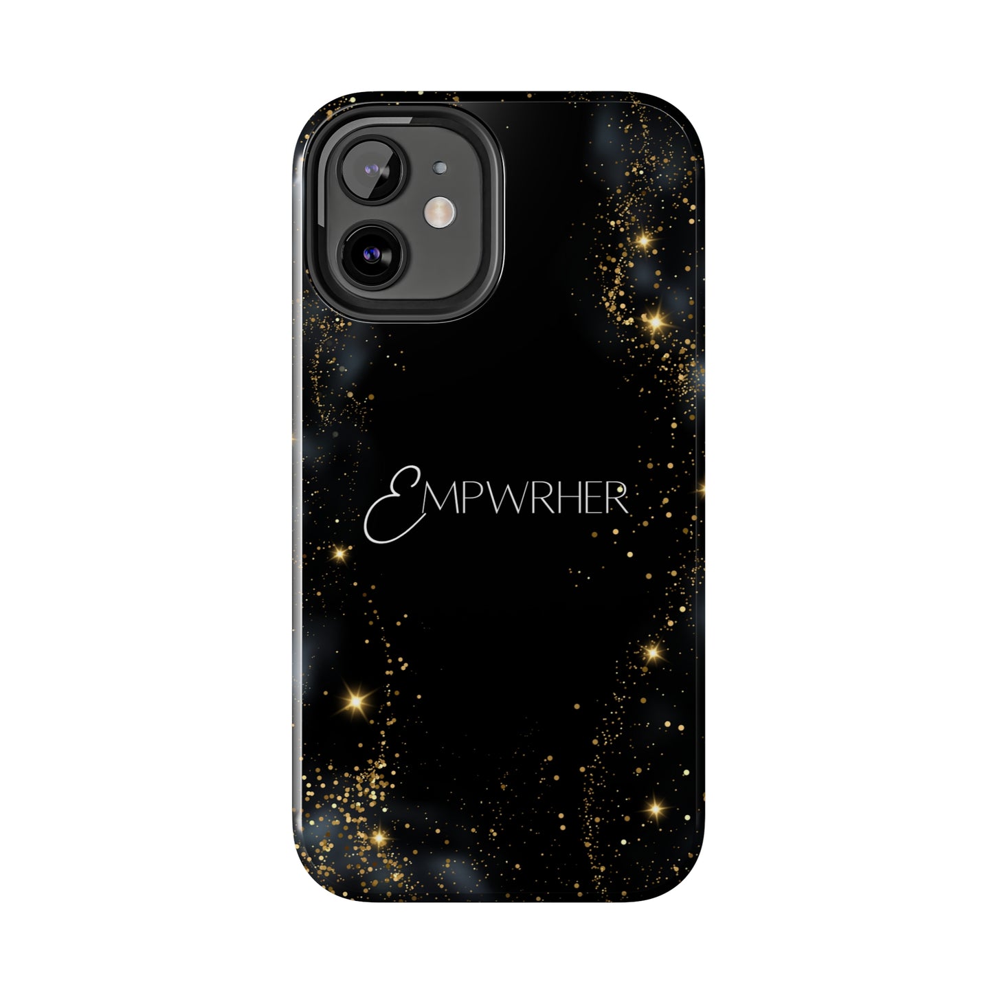 EMPWRHER Black Gold - Custom Phone Case, Impact-Resistant Polycarbonate Shell, Wireless Charging, iPhone 7, 8, X, 11, 12, 13, 14 & more. Printify