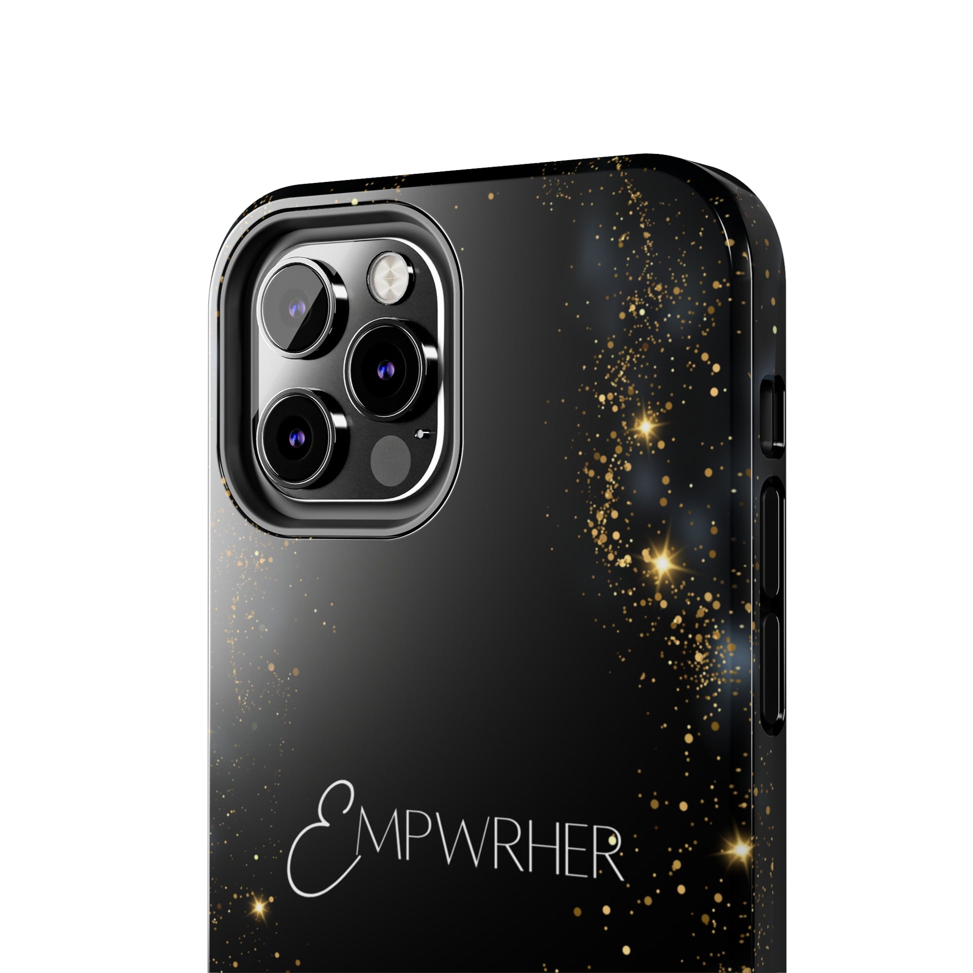 EMPWRHER Black Gold - Custom Phone Case, Impact-Resistant Polycarbonate Shell, Wireless Charging, iPhone 7, 8, X, 11, 12, 13, 14 & more. Printify