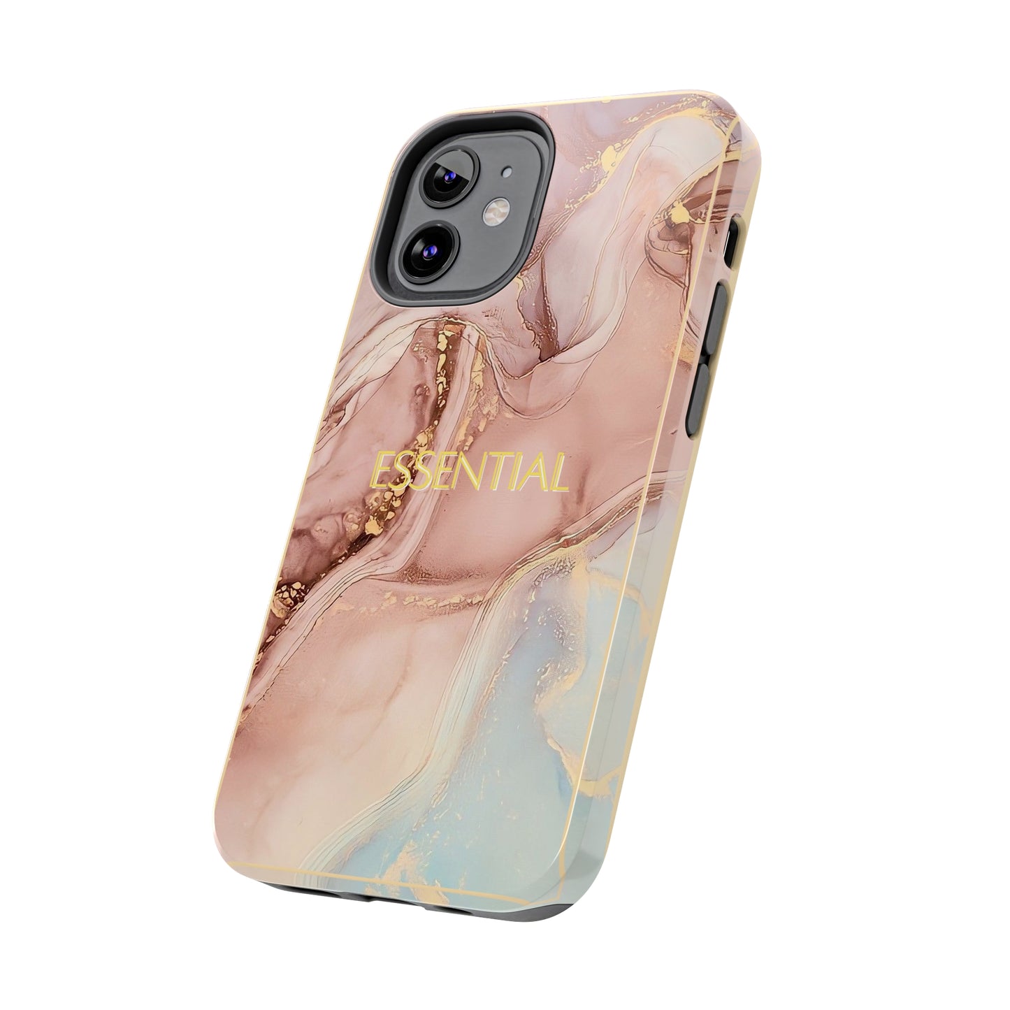 Essential -Custom Phone Case, Pink Blue Gold, Impact-Resistant Polycarbonate Shell, Wireless Charging, iPhone 7, 8, X, 11, 12, 13, 14 & more Printify