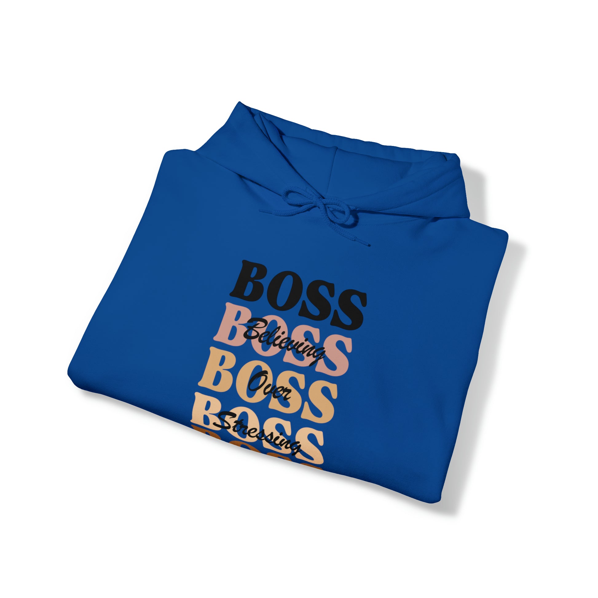 BOSS - Believing Over Stressing - Unisex Style Heavy Blend™ Women's Hooded Sweatshirt - Empowered, Inspirational, Faith Based Hoodies Printify