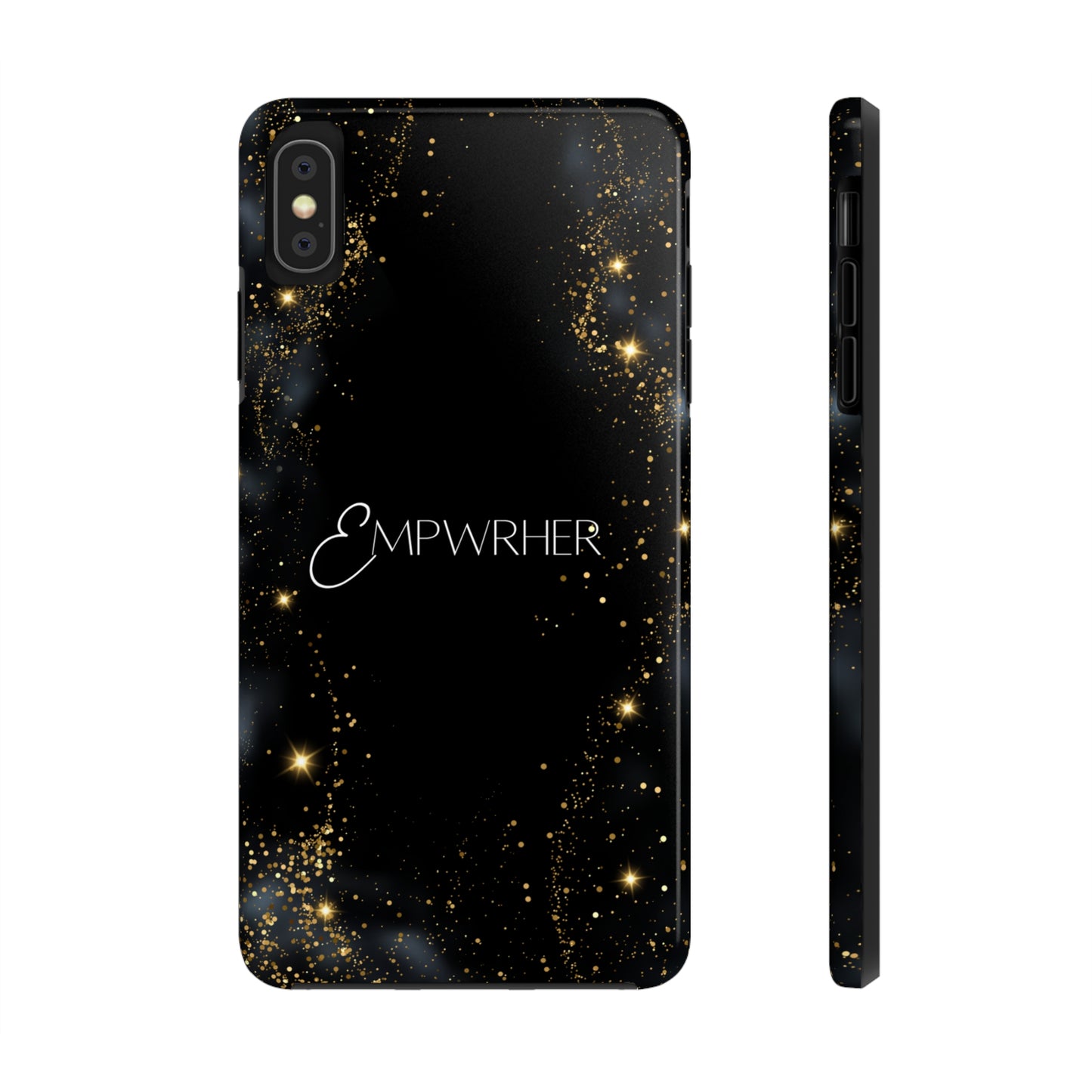 EMPWRHER Black Gold - Custom Phone Case, Impact-Resistant Polycarbonate Shell, Wireless Charging, iPhone 7, 8, X, 11, 12, 13, 14 & more. Printify