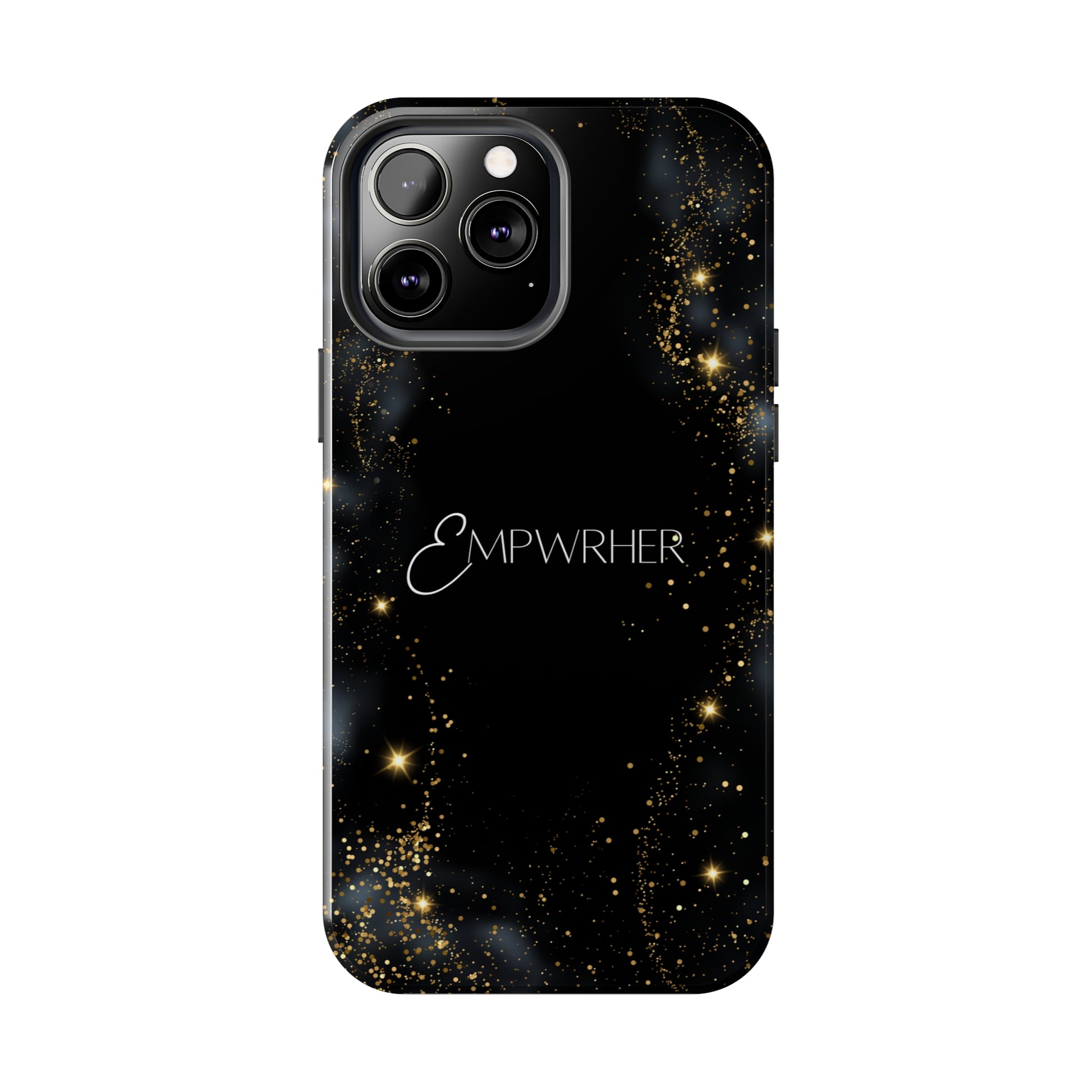 EMPWRHER Black Gold - Custom Phone Case, Impact-Resistant Polycarbonate Shell, Wireless Charging, iPhone 7, 8, X, 11, 12, 13, 14 & more. Printify