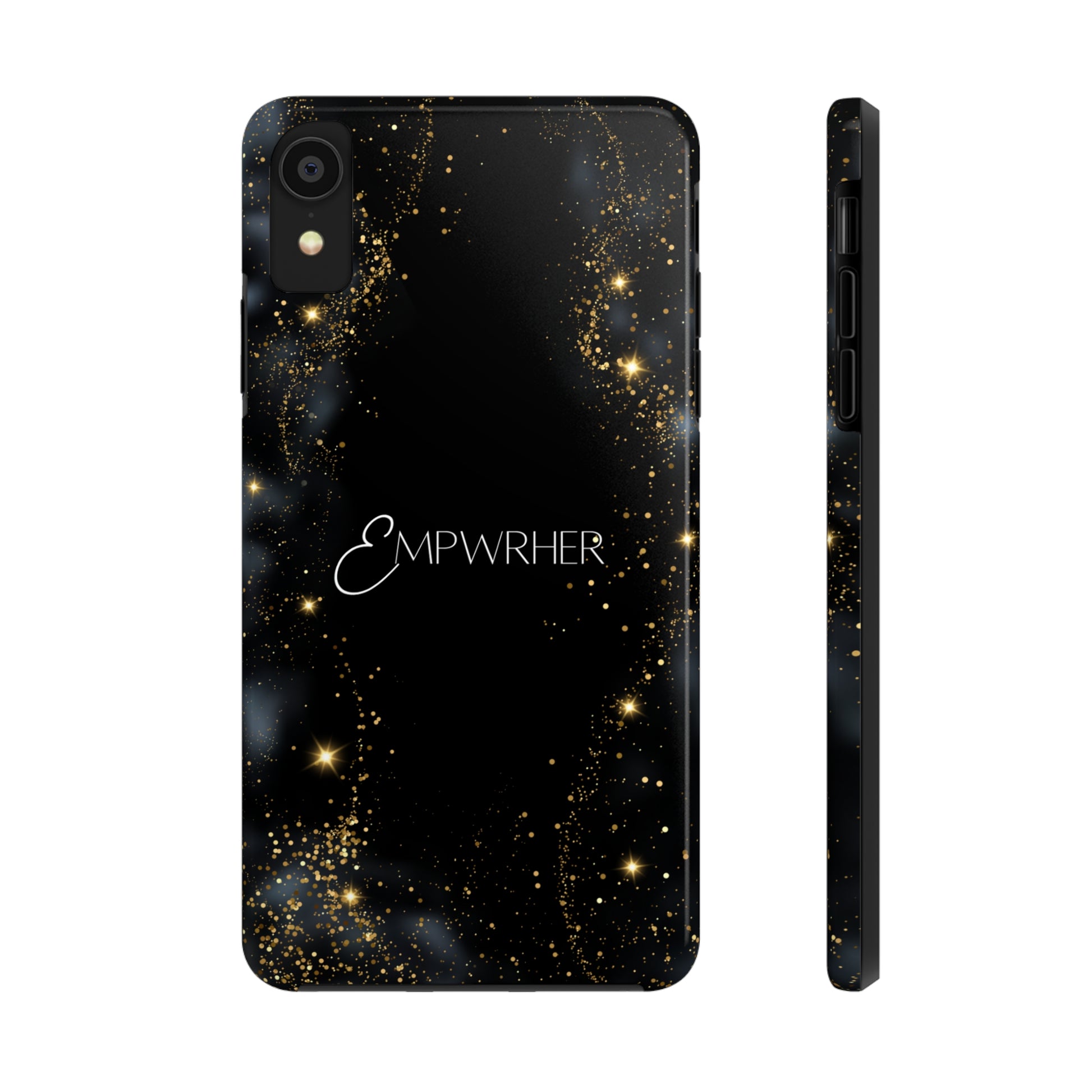 EMPWRHER Black Gold - Custom Phone Case, Impact-Resistant Polycarbonate Shell, Wireless Charging, iPhone 7, 8, X, 11, 12, 13, 14 & more. Printify