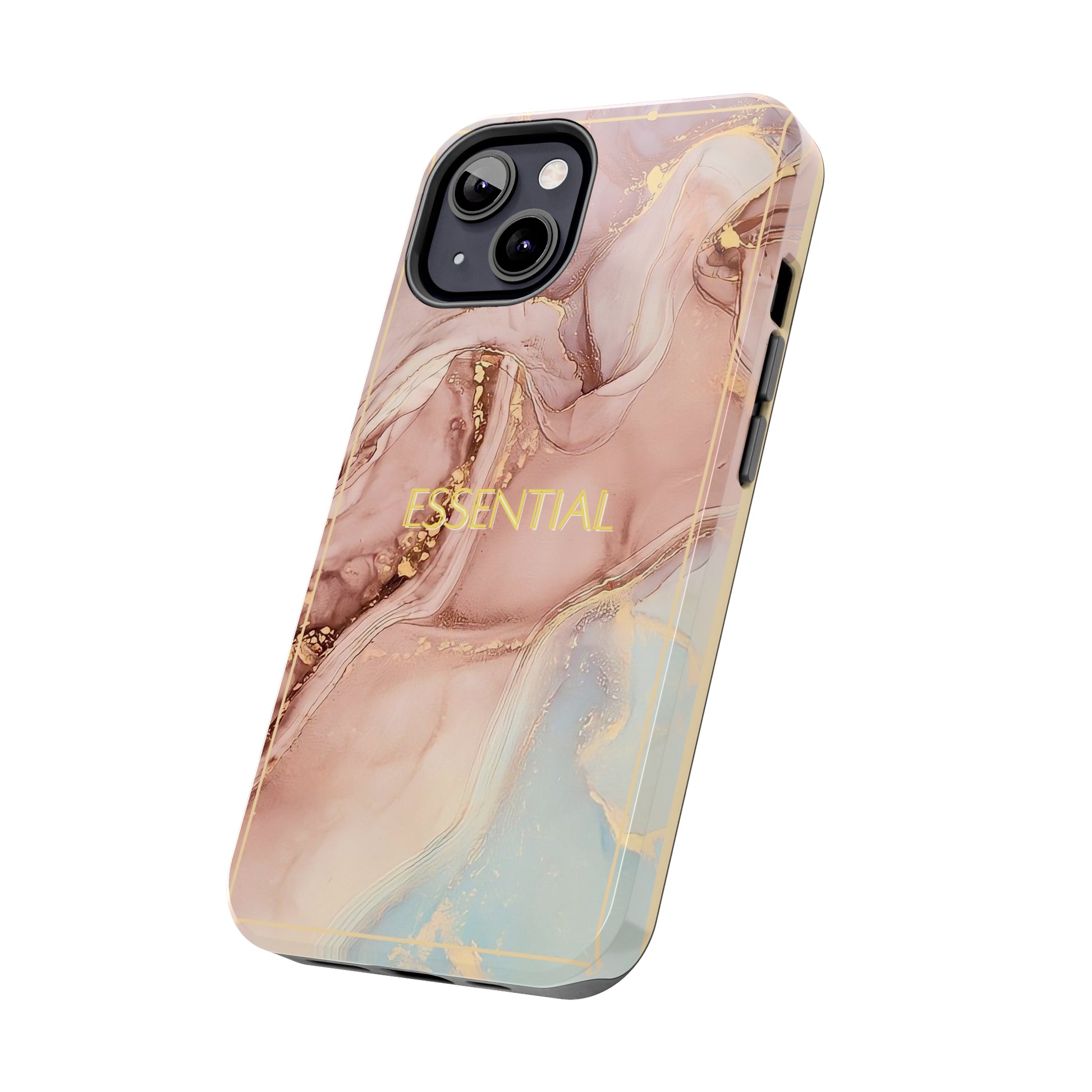 Essential -Custom Phone Case, Pink Blue Gold, Impact-Resistant Polycarbonate Shell, Wireless Charging, iPhone 7, 8, X, 11, 12, 13, 14 & more Printify