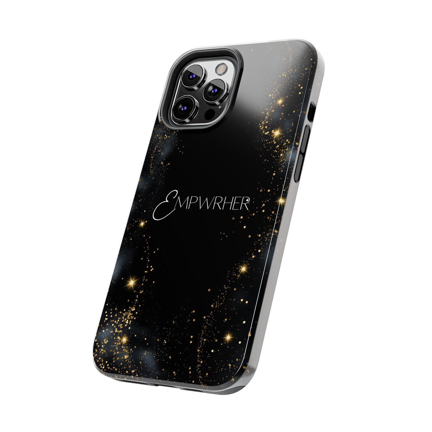 EMPWRHER Black Gold - Custom Phone Case, Impact-Resistant Polycarbonate Shell, Wireless Charging, iPhone 7, 8, X, 11, 12, 13, 14 & more. Printify