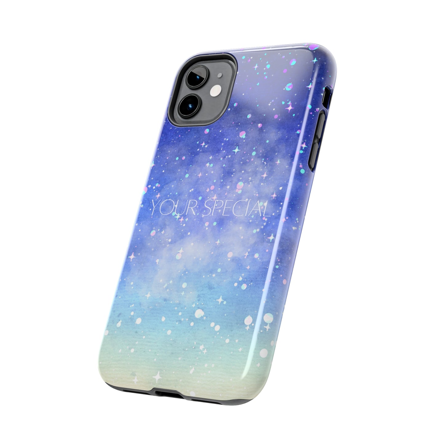 Your Special  - Blue - Custom Phone Case, Impact-Resistant Polycarbonate Shell, Wireless Charging, iPhone 7, 8, X, 11, 12, 13, 14 & more. Printify