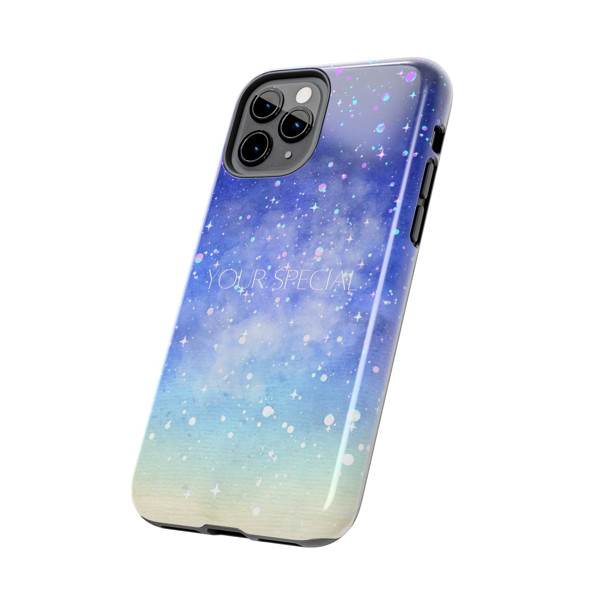 Your Special  - Blue - Custom Phone Case, Impact-Resistant Polycarbonate Shell, Wireless Charging, iPhone 7, 8, X, 11, 12, 13, 14 & more. Printify