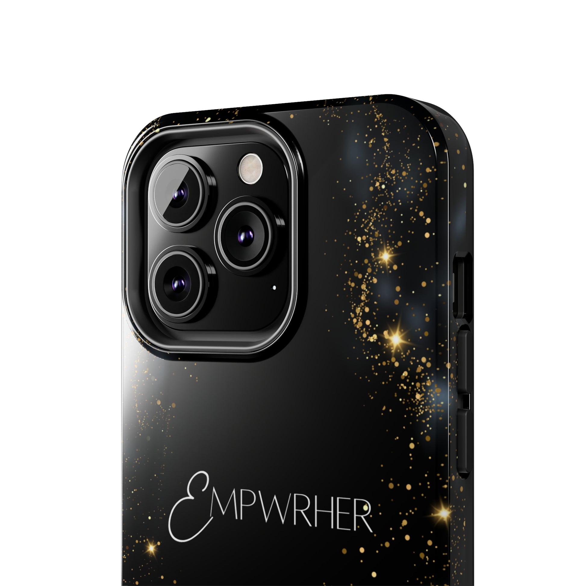 EMPWRHER Black Gold - Custom Phone Case, Impact-Resistant Polycarbonate Shell, Wireless Charging, iPhone 7, 8, X, 11, 12, 13, 14 & more. Printify