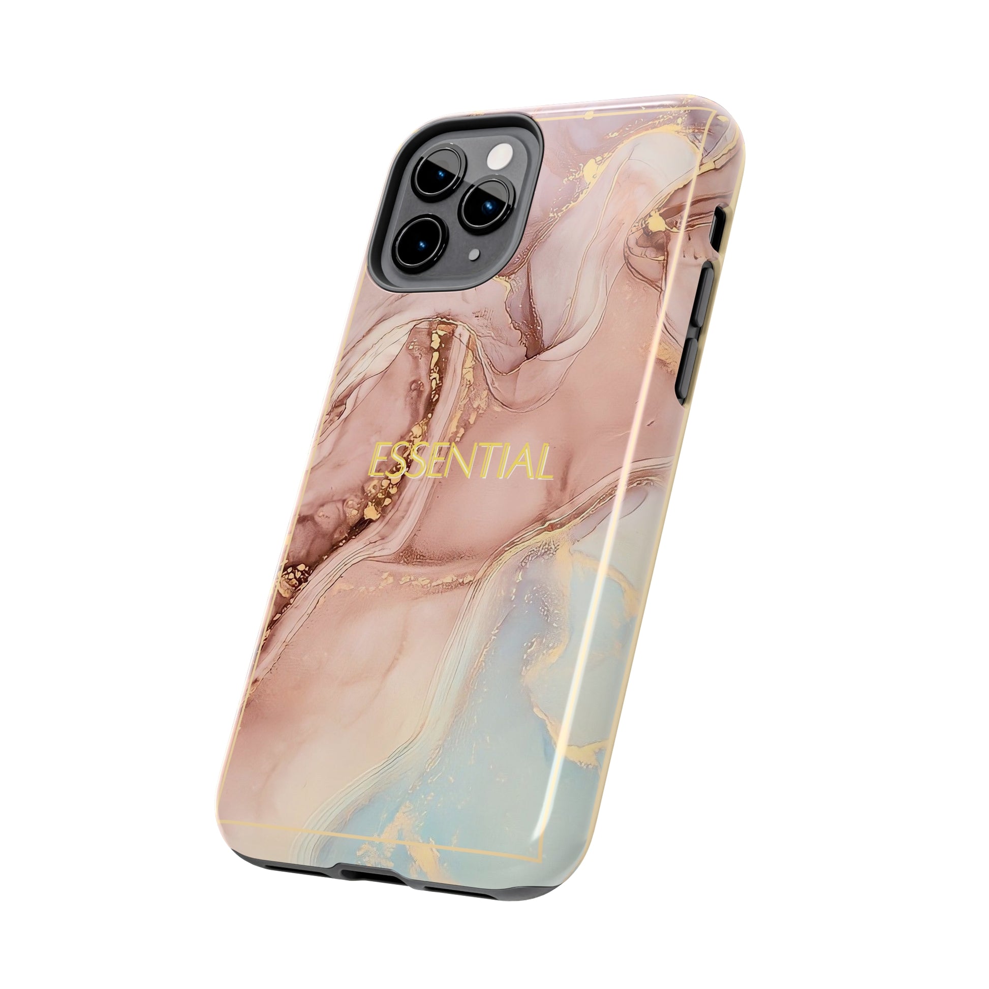 Essential -Custom Phone Case, Pink Blue Gold, Impact-Resistant Polycarbonate Shell, Wireless Charging, iPhone 7, 8, X, 11, 12, 13, 14 & more Printify