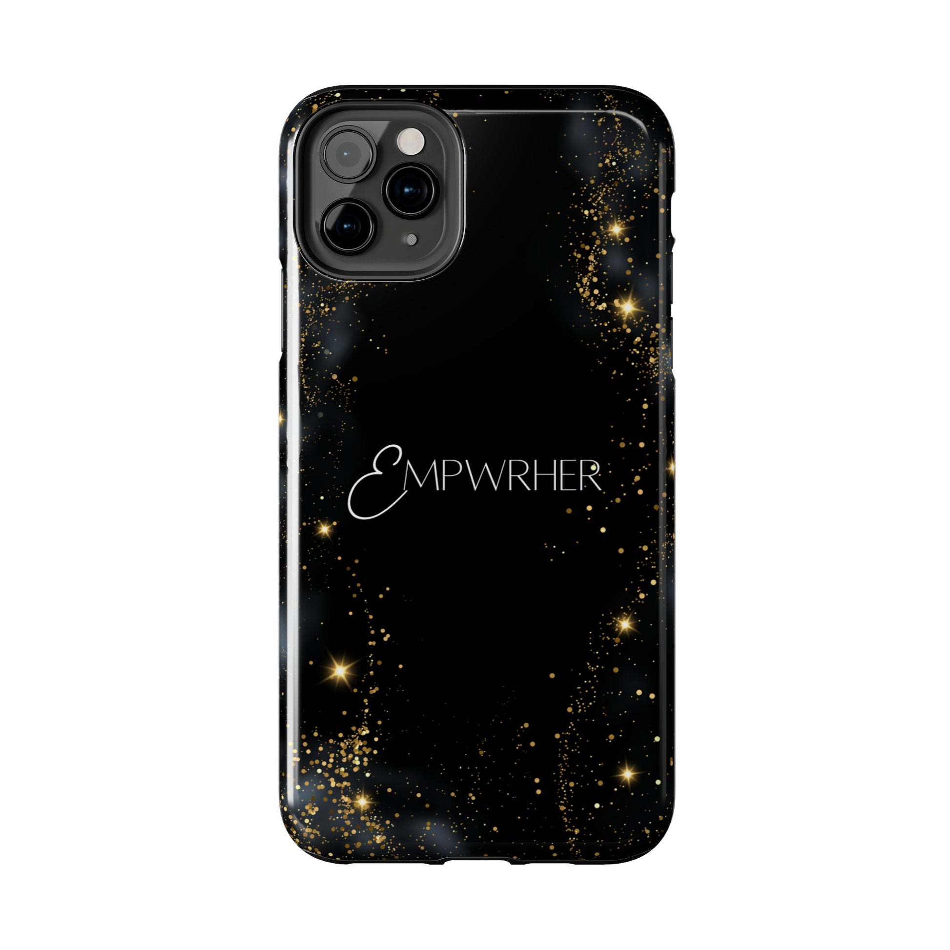 EMPWRHER Black Gold - Custom Phone Case, Impact-Resistant Polycarbonate Shell, Wireless Charging, iPhone 7, 8, X, 11, 12, 13, 14 & more. Printify