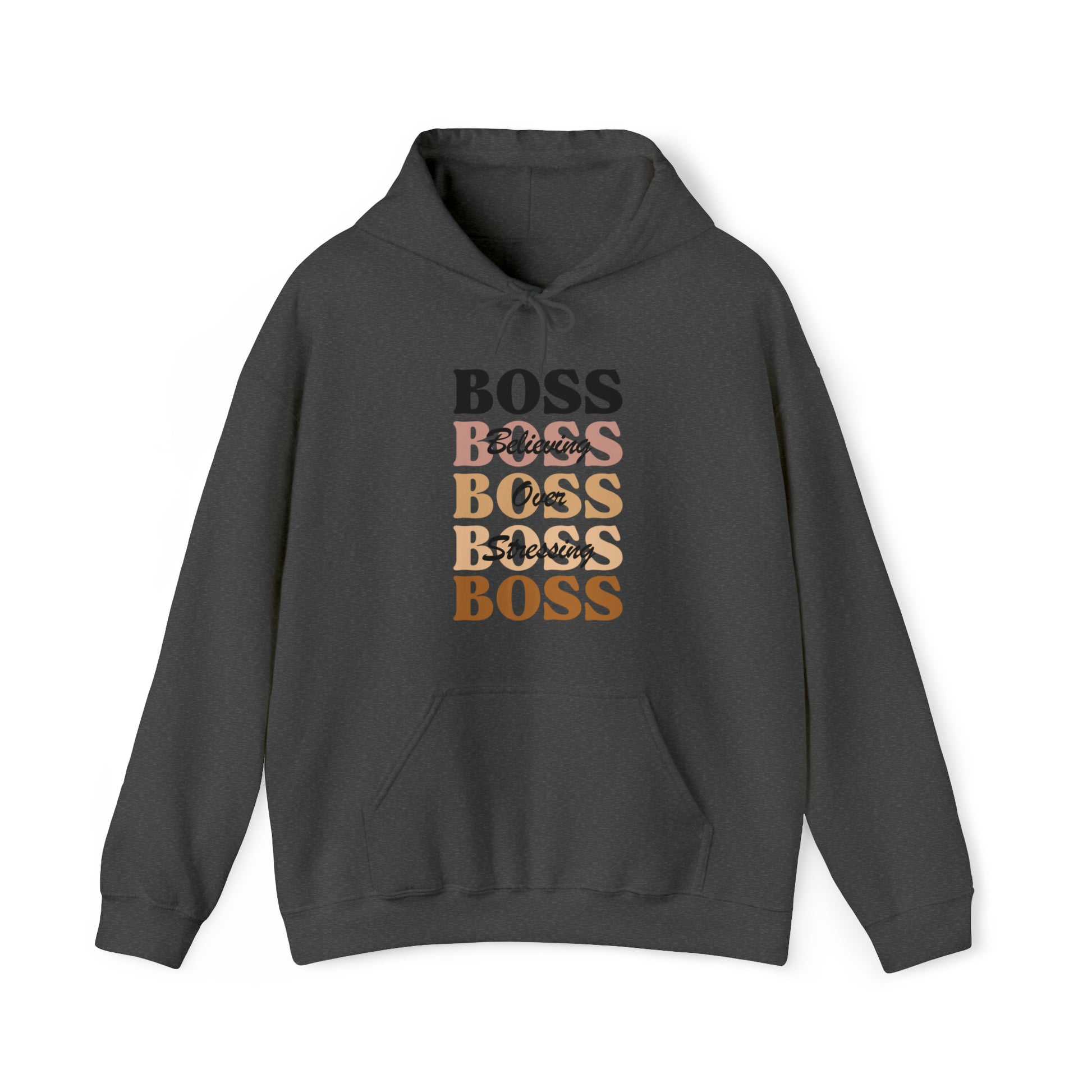 BOSS - Believing Over Stressing - Unisex Style Heavy Blend™ Women's Hooded Sweatshirt - Empowered, Inspirational, Faith Based Hoodies Printify