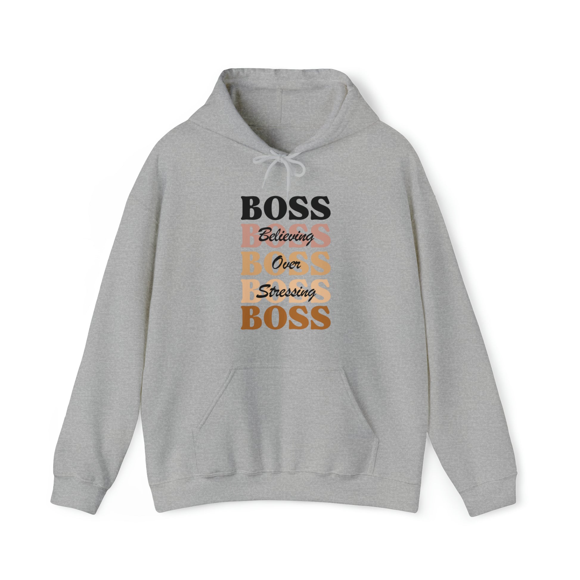 BOSS - Believing Over Stressing - Unisex Style Heavy Blend™ Women's Hooded Sweatshirt - Empowered, Inspirational, Faith Based Hoodies Printify