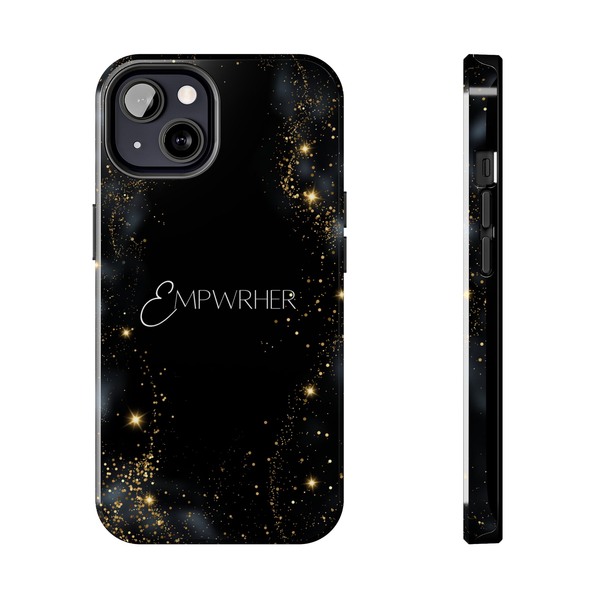 EMPWRHER Black Gold - Custom Phone Case, Impact-Resistant Polycarbonate Shell, Wireless Charging, iPhone 7, 8, X, 11, 12, 13, 14 & more. Printify