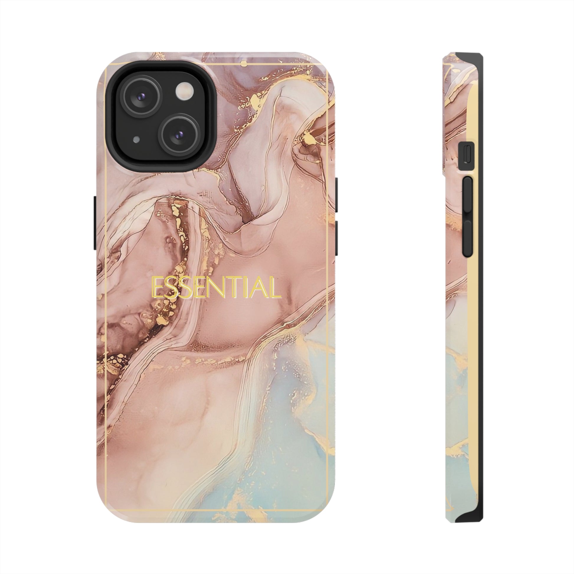 Essential -Custom Phone Case, Pink Blue Gold, Impact-Resistant Polycarbonate Shell, Wireless Charging, iPhone 7, 8, X, 11, 12, 13, 14 & more Printify