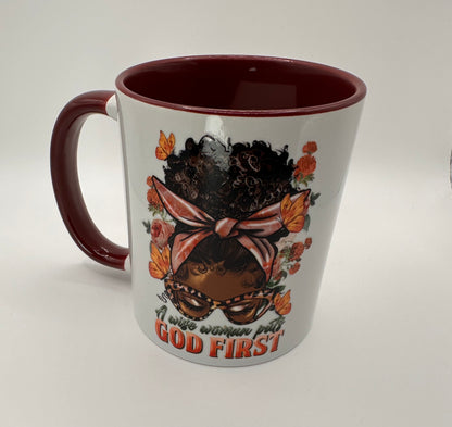 A Wise Woman Puts God First - Faith Mug T Styles Online